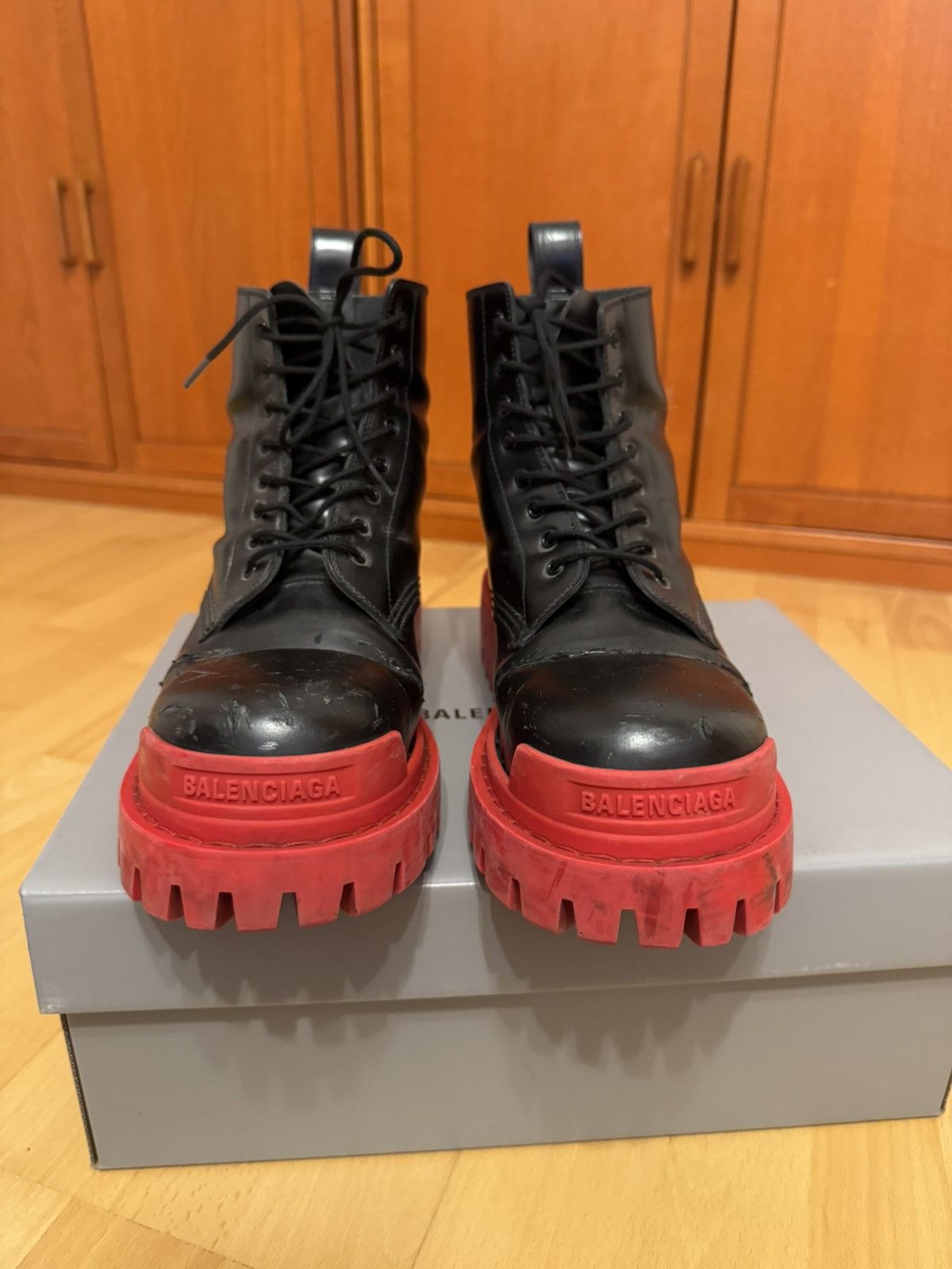 Balenciaga Balenciaga Strike Black Red Sole Boots Size US 7 / EU 40 - 6 Thumbnail