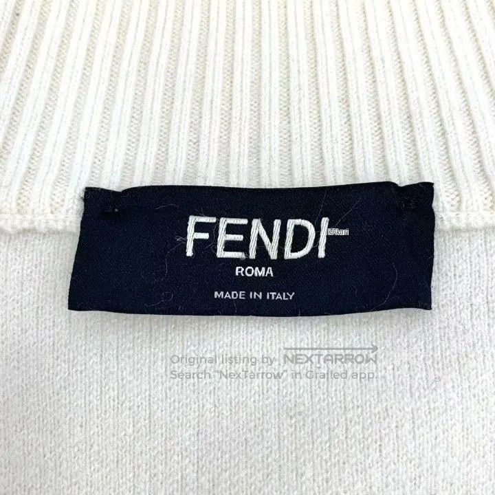 Fendi Fendi Beige Side Logo Wool Zip Knit Coat. Size US L / EU 52-54 / 3 - 5 Thumbnail