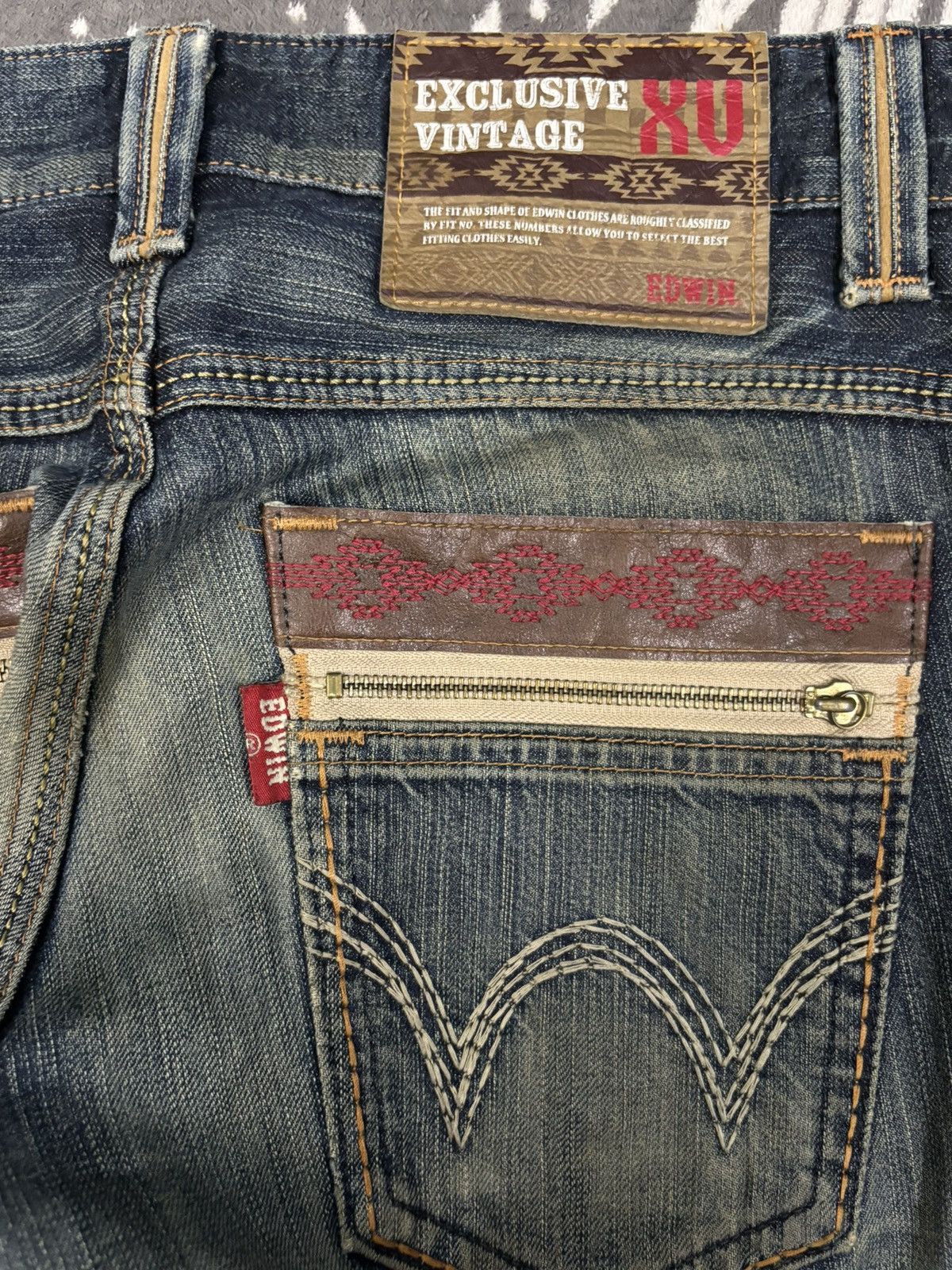 Edwin Vintage Edwin XV Mud Wash Baggy Distressed Grunge Jeans Size US 31 - 11 Thumbnail