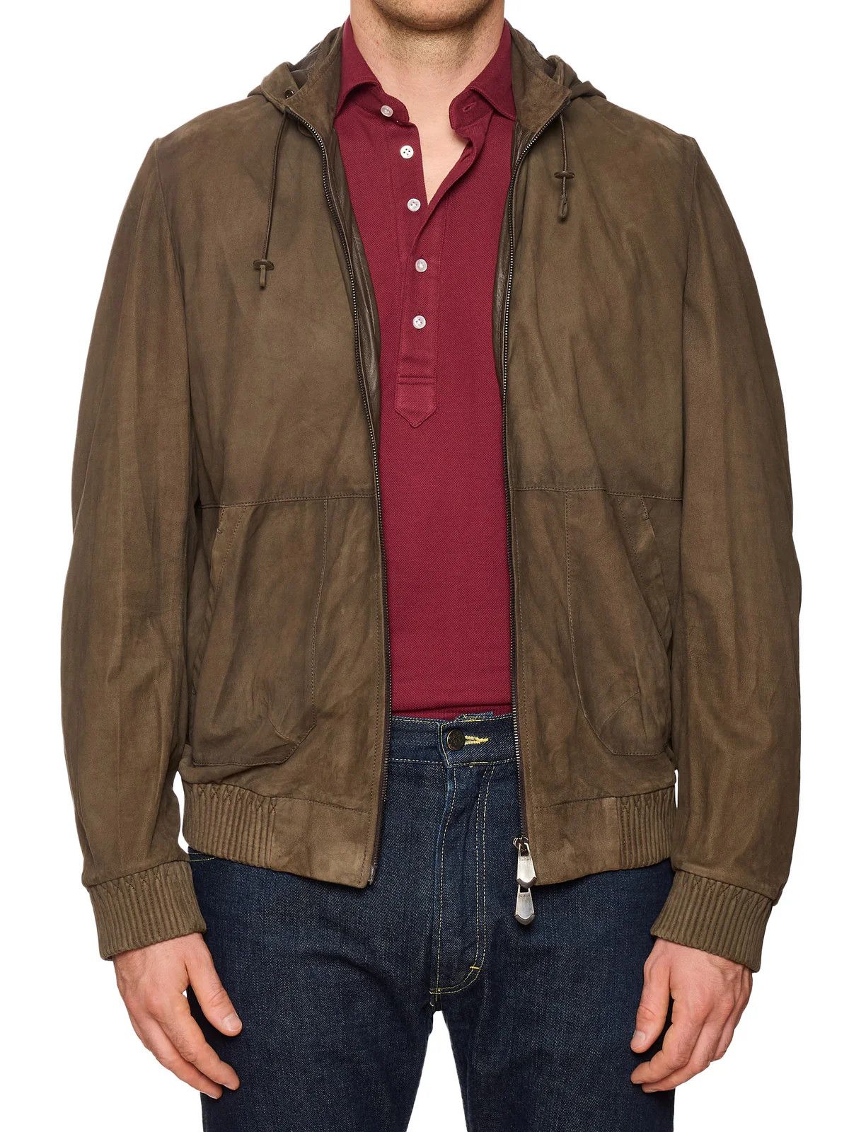 Berluti BERLUTI Packable Khaki Nubuck Lambskin Leather Hooded Jacket Size US M / EU 48-50 / 2 - 5 Thumbnail