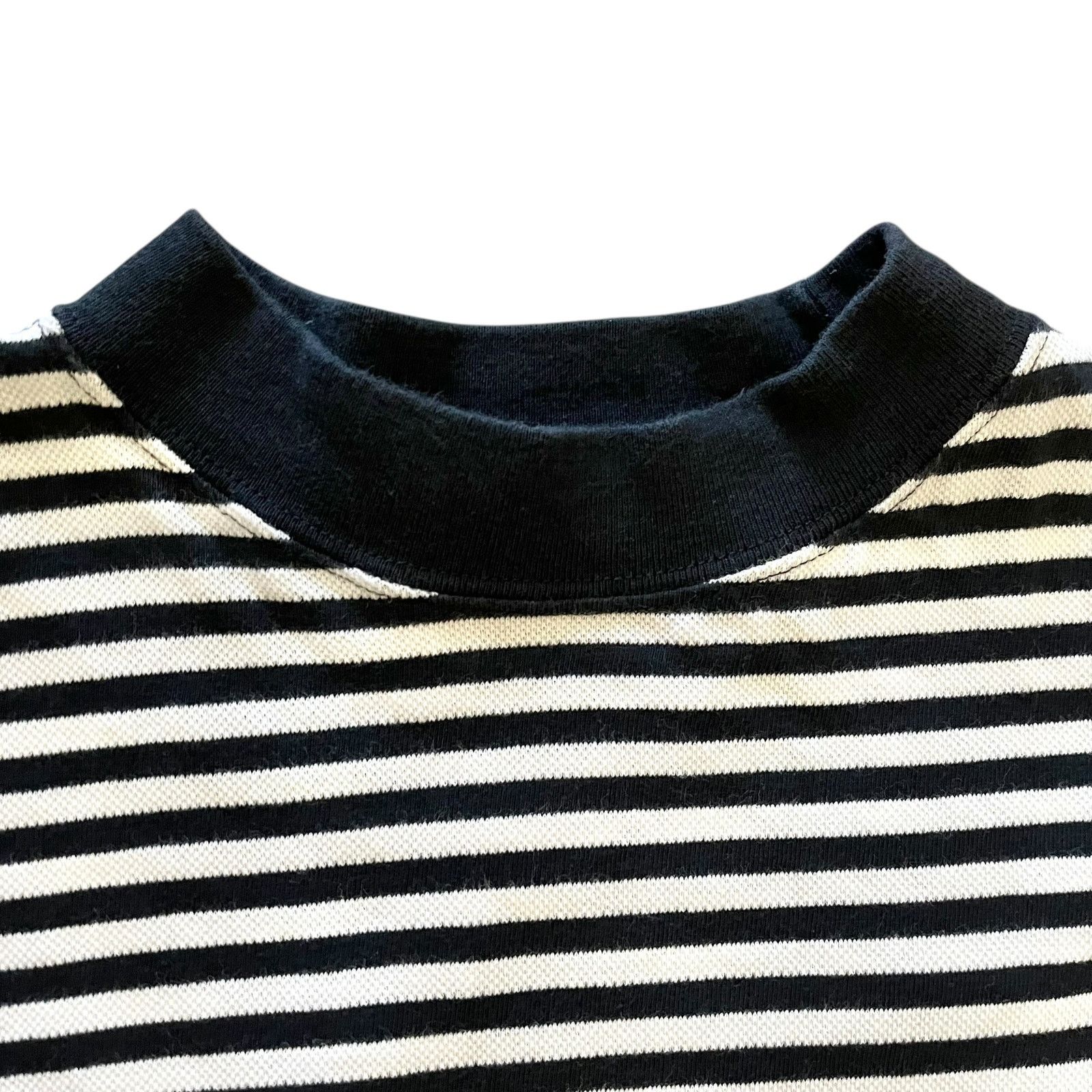 Marithe + Francois Girbaud × Vintage 1990s Marithe Francois Girbaud Black White Stripe Knit Top Size US L / EU 52-54 / 3 - 7 Thumbnail