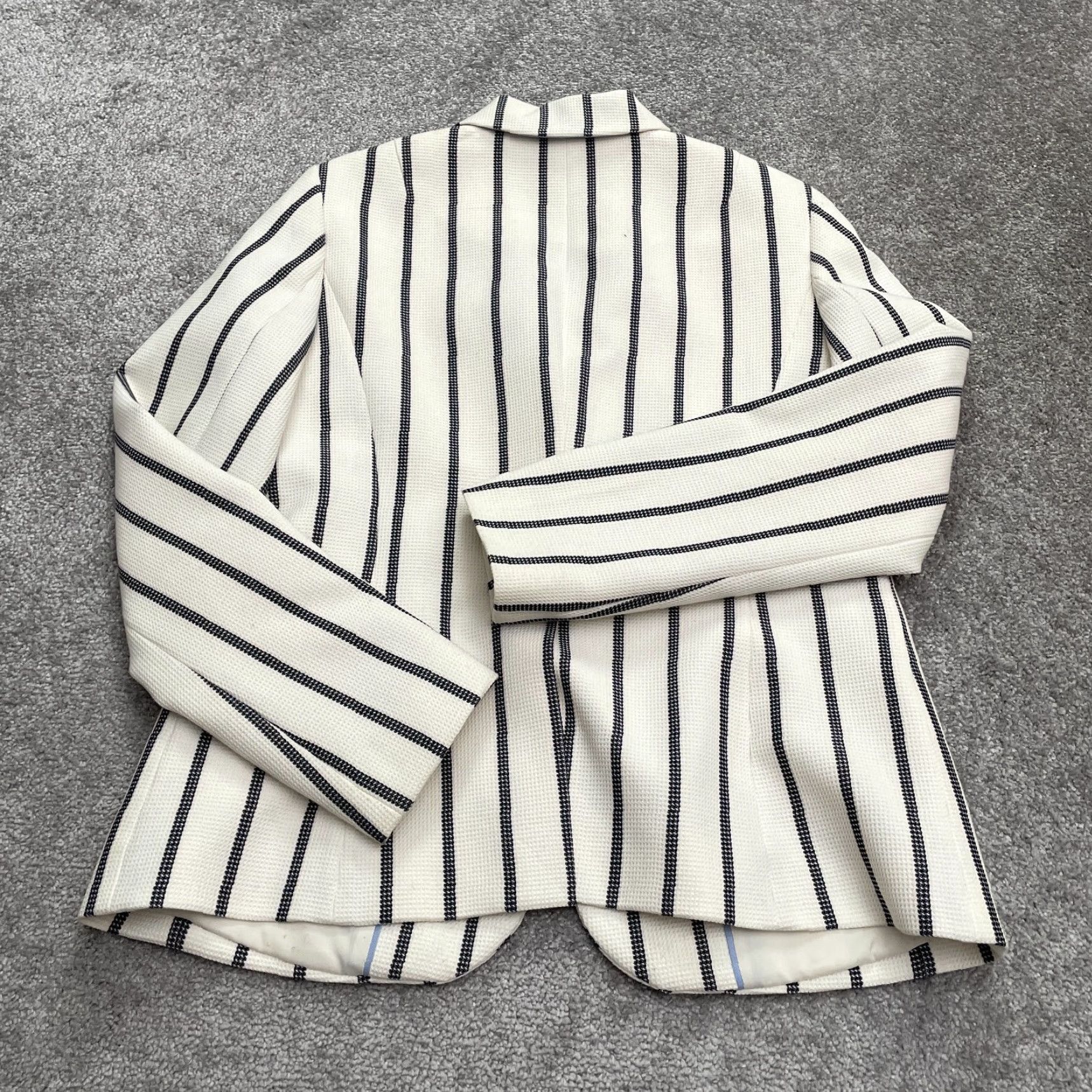 Talbots Talbots Blazer Jacket Womens 8 White Black Striped Single Breasted Lined Work Size M / US 6-8 / IT 42-44 - 2 Thumbnail