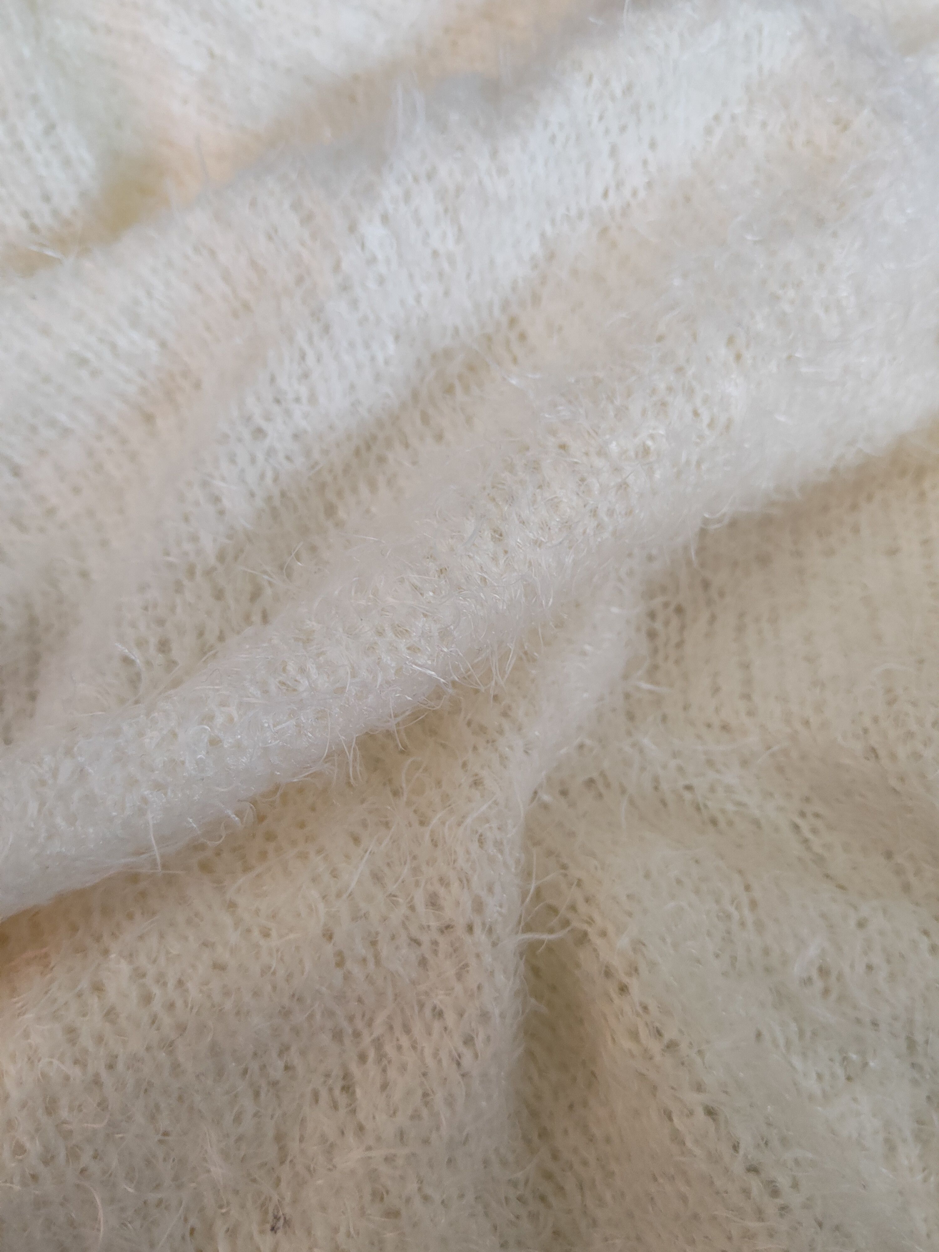 GU × Japanese Brand × Vintage GU Ivory Shag Shaggy Fur Mohair Knitwear #S1952 Size S / US 4 / IT 40 - 10 Thumbnail
