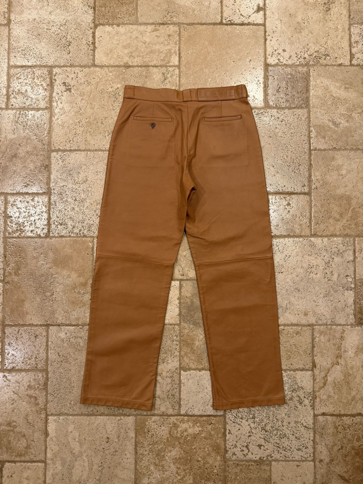 Loewe Loewe Pantalon Broncead Calfskin Leather Tan Trouser Pants Size US 33 - 10 Thumbnail