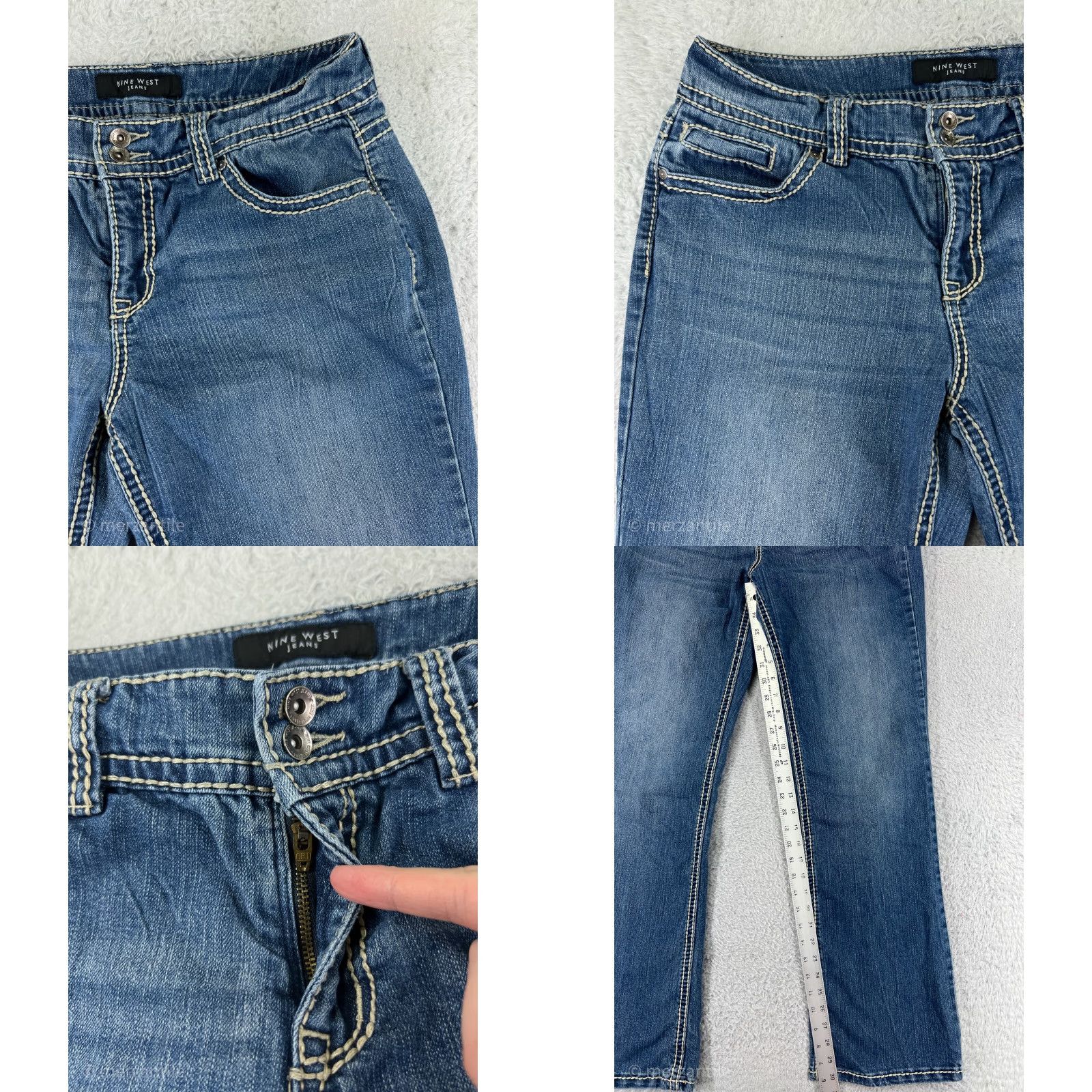 Nine West Nine West Jeans Womens 8 Blue Bootcut Denim Cotton Stretch Logo 5-Pocket Pockets Regular Inseam 30 Modern Classic American Mens? Size 30" / US 8 / IT 44 - 8 Thumbnail