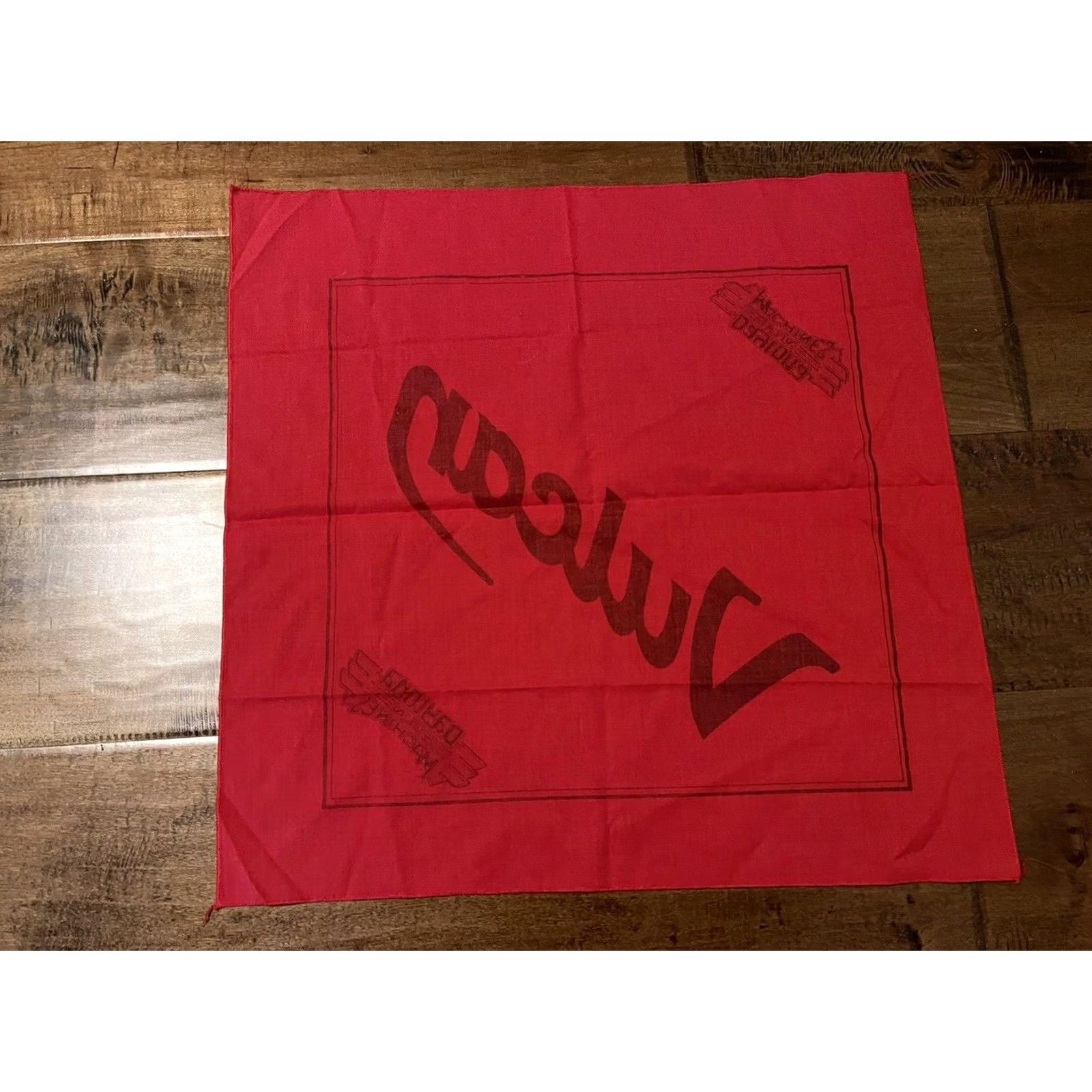 Vintage Kawasaki Vulcan Daytona Fun Machines Motorcycle Bike Week Bandana Handkerchief Red Adult Unisex Size ONE SIZE - 2 Thumbnail