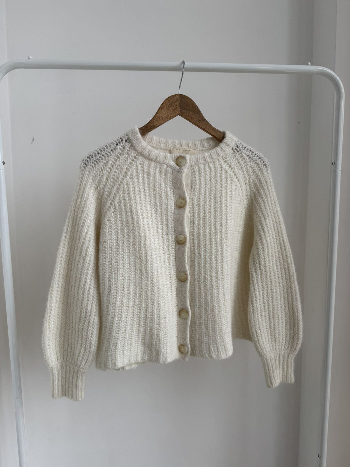 Sezane La Maille Sezane Wool Mohair Knitted Button Up Sweater Size S / US 4 / IT 40 - 1 Thumbnail