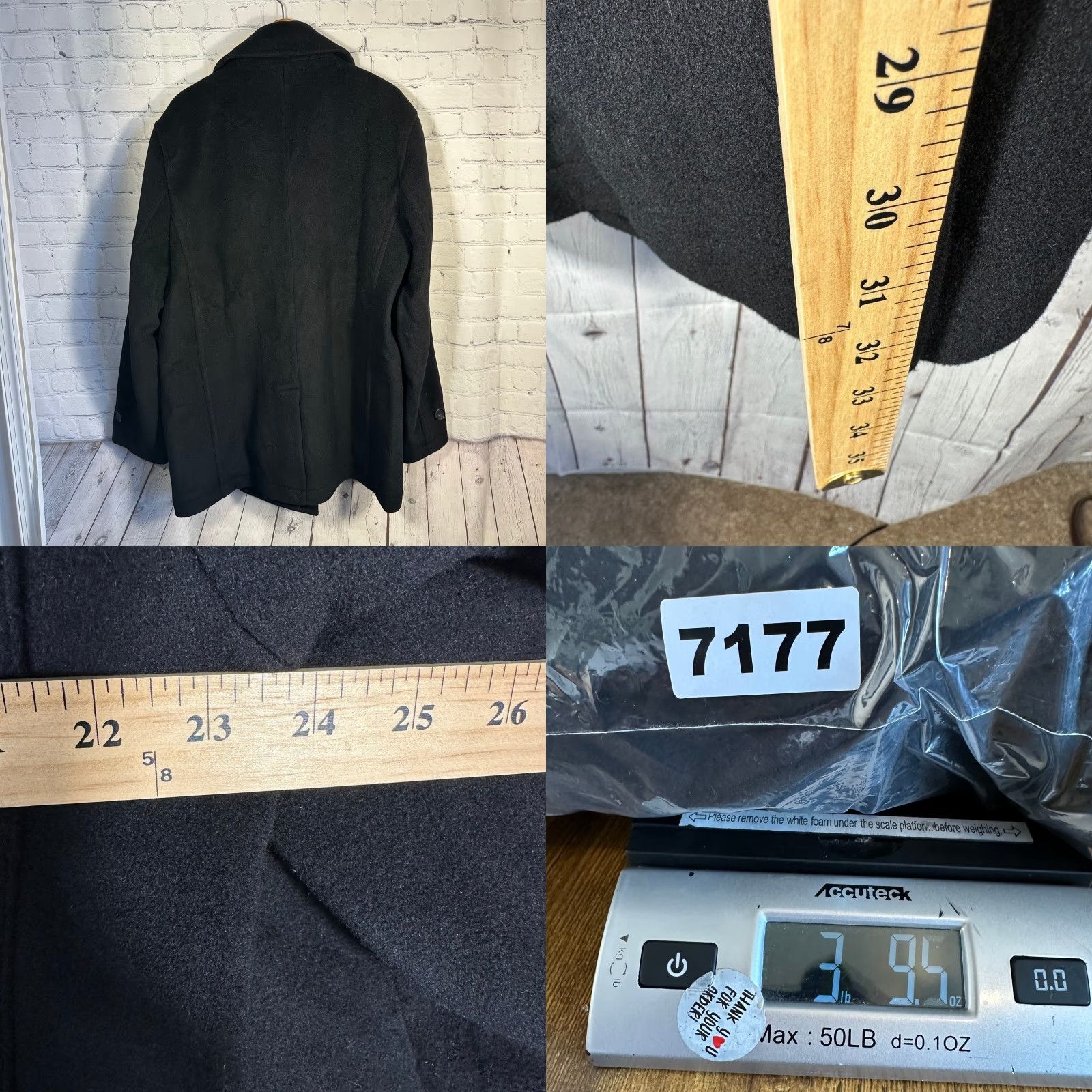 Quince Quince Wool Cashmere Peacoat Black XL Coat Men Regular Wool Lined Pockets Button Front Bag Travel Fall Winter Vintage No Size US XL / EU 56 / 4 - 8 Thumbnail