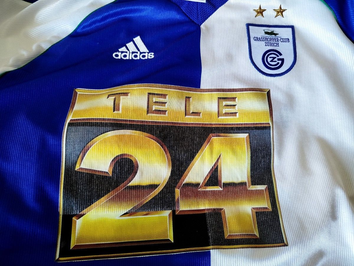 Adidas Grasshoppers Zurich 1999/2000 match worn shirt #21 Berner Size US XL / EU 56 / 4 - 3 Thumbnail