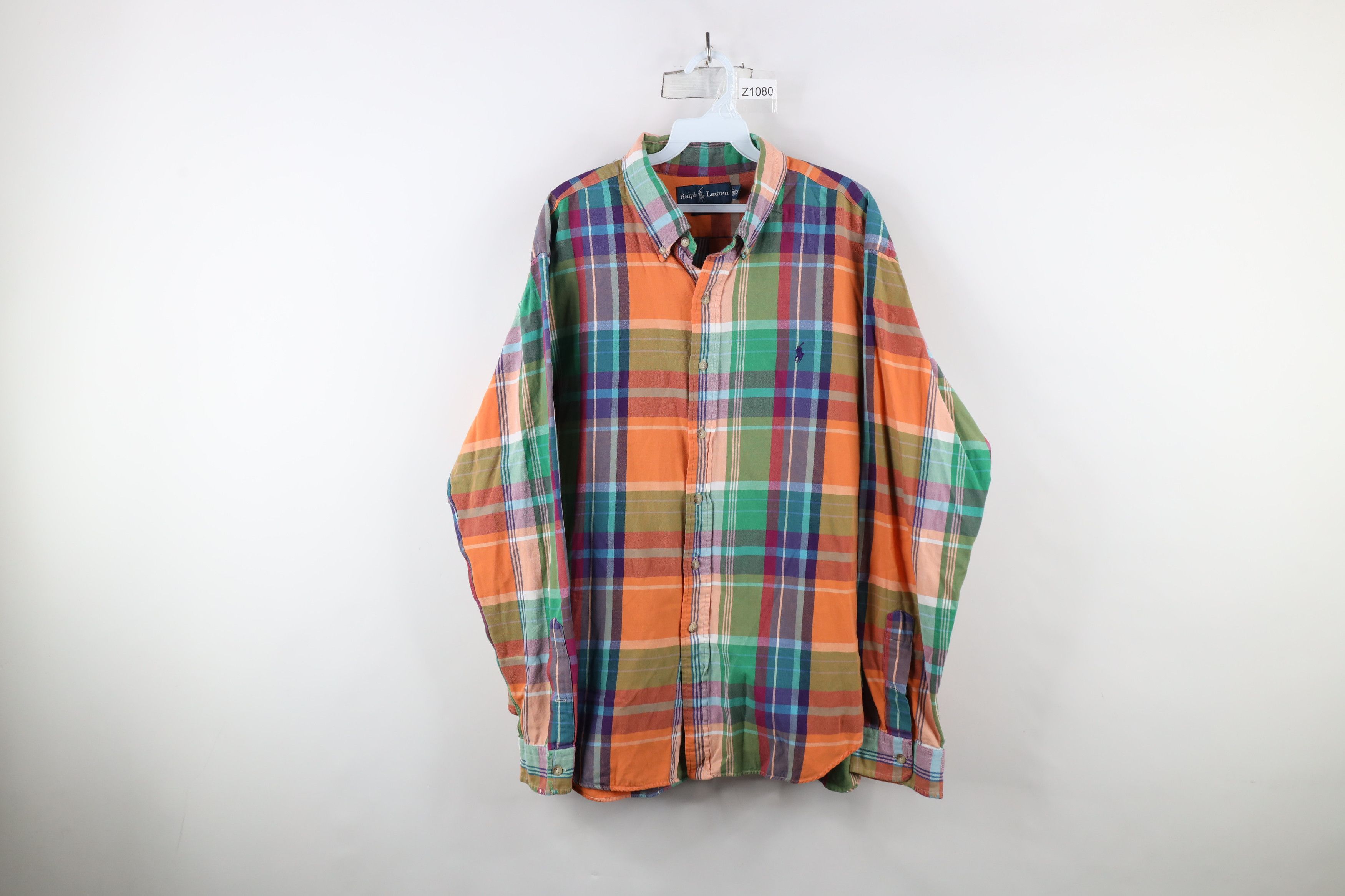 Ralph Lauren × Vintage Vintage 90s Ralph Lauren Rainbow Plaid Button Down Shirt Size US XXL / EU 58 / 5 - 1 Thumbnail