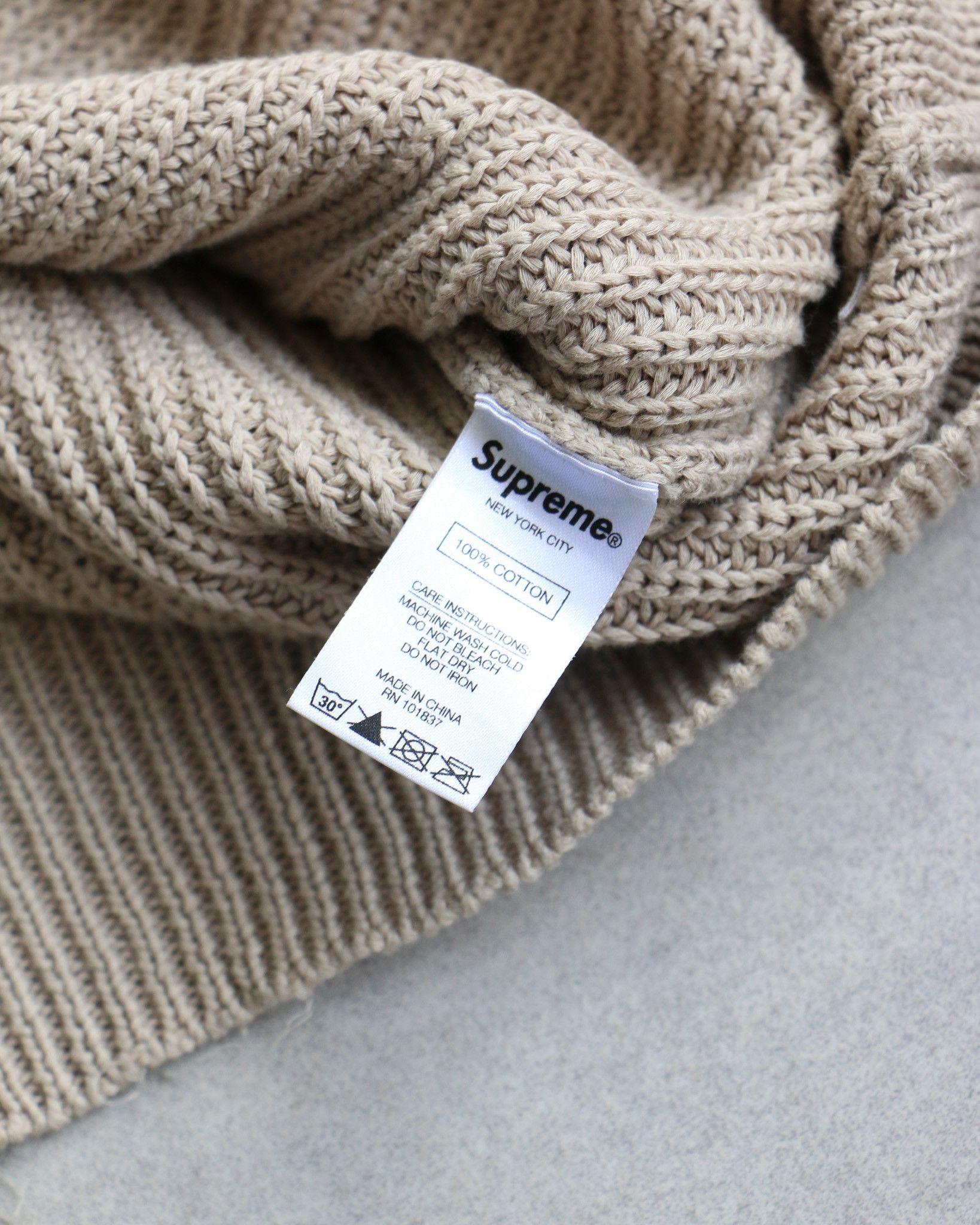 Comme des Garcons SHIRT × Supreme Supreme Comme Des Garcons Knit Sweater Beige Size US M / EU 48-50 / 2 - 5 Thumbnail