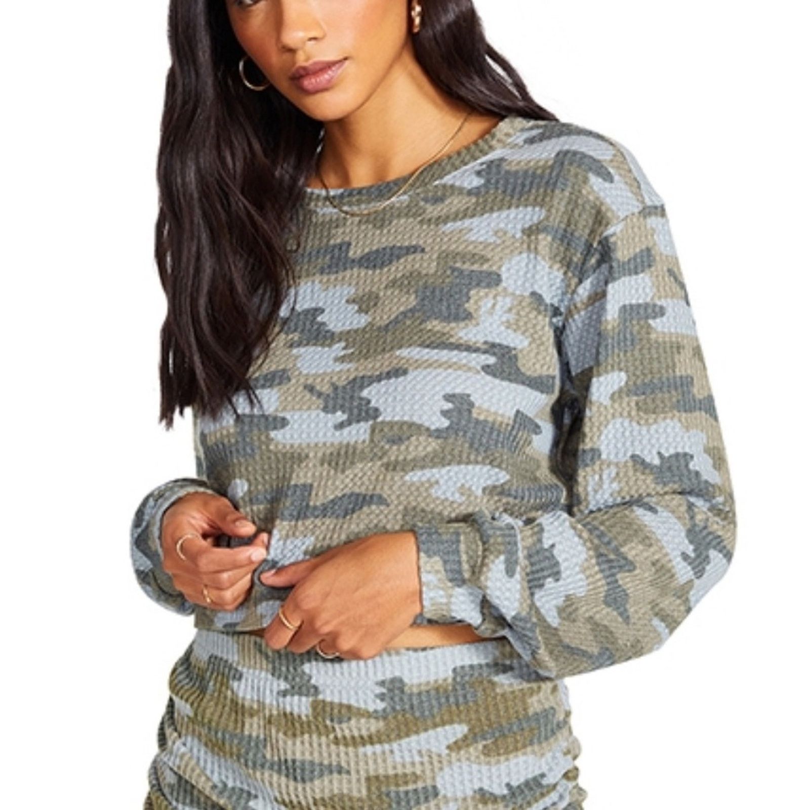 BB Dakota NWT BB Dakota Incognito Thermal Crop Top In Sage Camo Sz 2X Size XXL / US 16-18 / IT 52-54 - 1 Thumbnail
