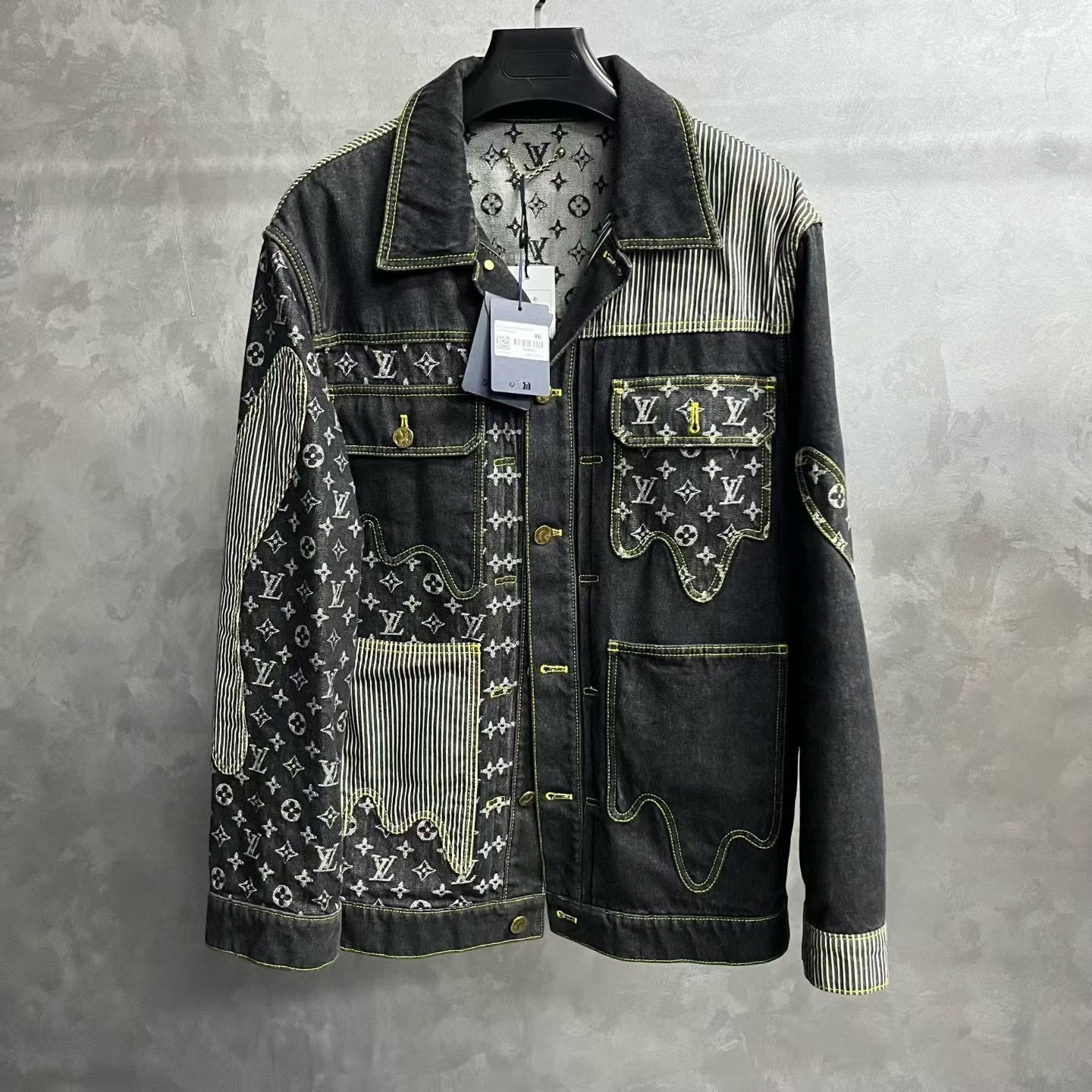 Louis Vuitton Louis Vuitton Black Checker Denim Jacket Size US S / EU 44-46 / 1 - 1 Thumbnail