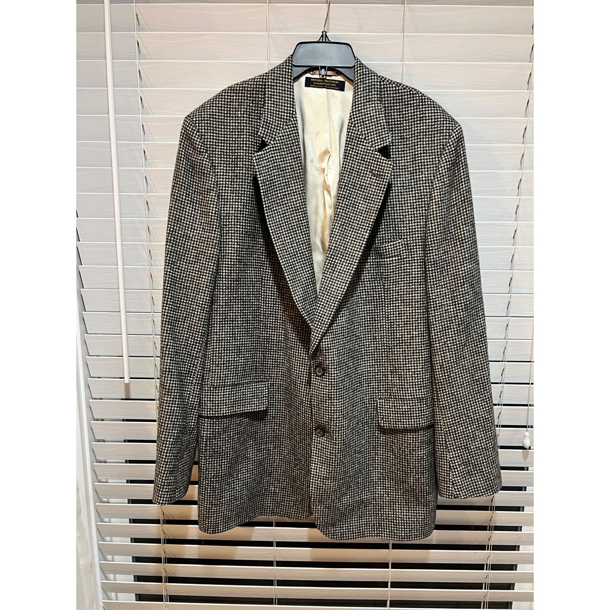 Brooks Brothers Brooks Brothers 100% Camel Hair Houndstooth Blazer - Size 45 Size 46L - 1 Thumbnail