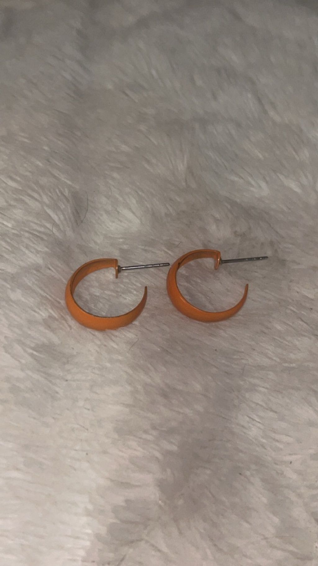 The Unbranded Brand Women's Unbranded Orange Hoop Earrings One Size Size ONE SIZE - 1 Thumbnail