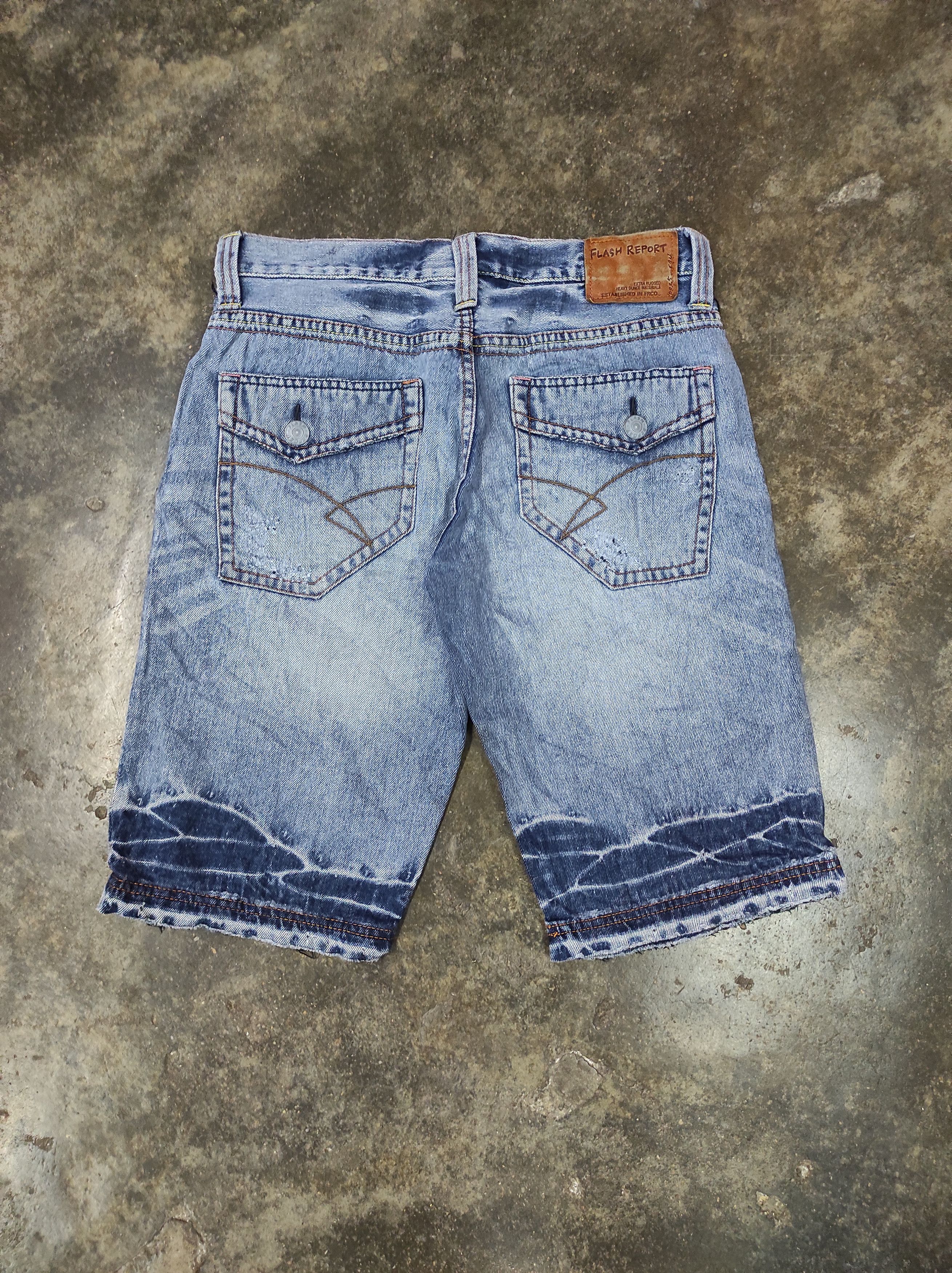 Japanese Brand FLASH REPORT RIPPED SHORT DENIM JEANS Size US 33 - 5 Thumbnail