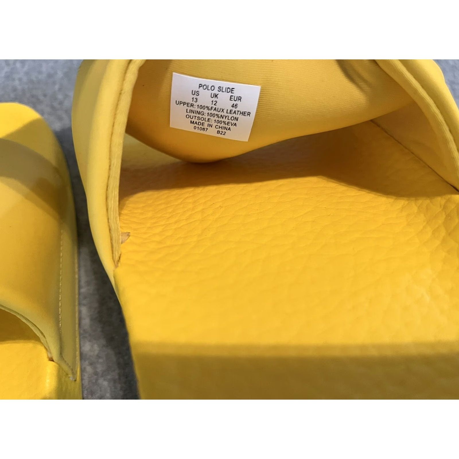 Polo Ralph Lauren Polo Ralph Lauren Preppy Bear Slide Sandals Mens 13 Yellow Slip On Faux Leather Slide Sandal Size US L / EU 52-54 / 3 - 3 Thumbnail
