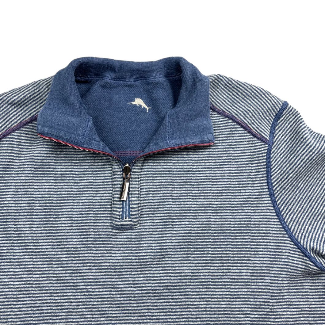 Tommy Bahama Tommy Bahama Sweater Men's Pullover Lightweight Reversible Striped Blue Gray LARGE Size US L / EU 52-54 / 3 - 3 Thumbnail