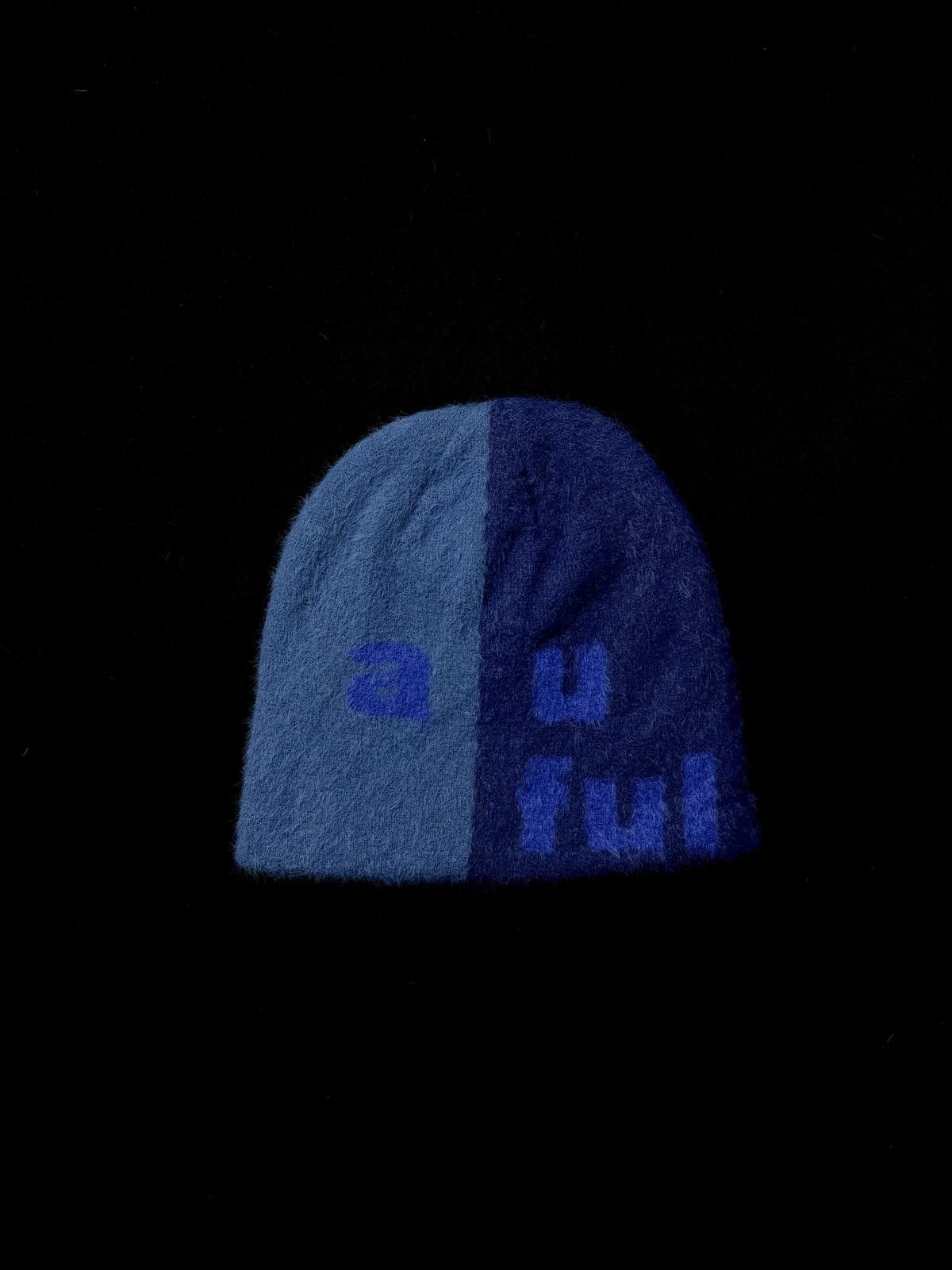 Japanese Brand b.Eautiful Split Mohair Deep Blue No Cuff Knit Beanie Hat OS Size ONE SIZE - 2 Thumbnail