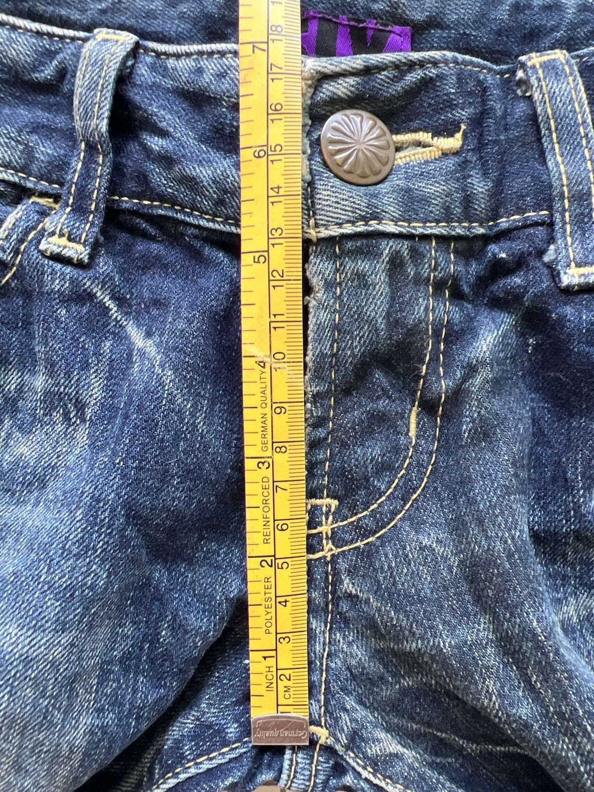 Japanese Brand Flare Sly Japanese Distressed Low Rise Denim Jeans 31x30 Size 31" - 14 Thumbnail