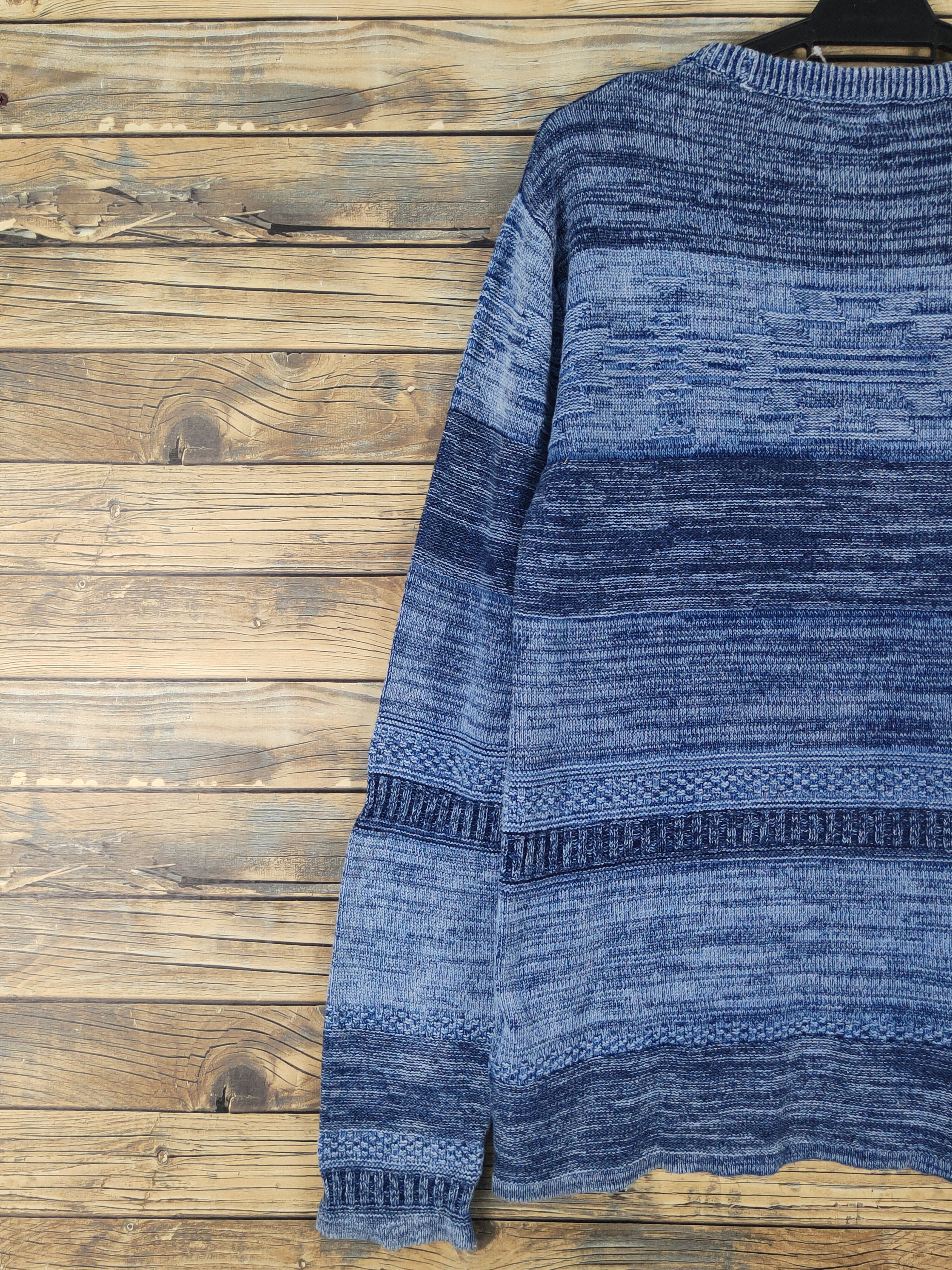 Aran Isles Knitwear × Japanese Brand × MOUSSY Azul by Moussy Blue Knitwear japan #W12 Size US M / EU 48-50 / 2 - 8 Thumbnail