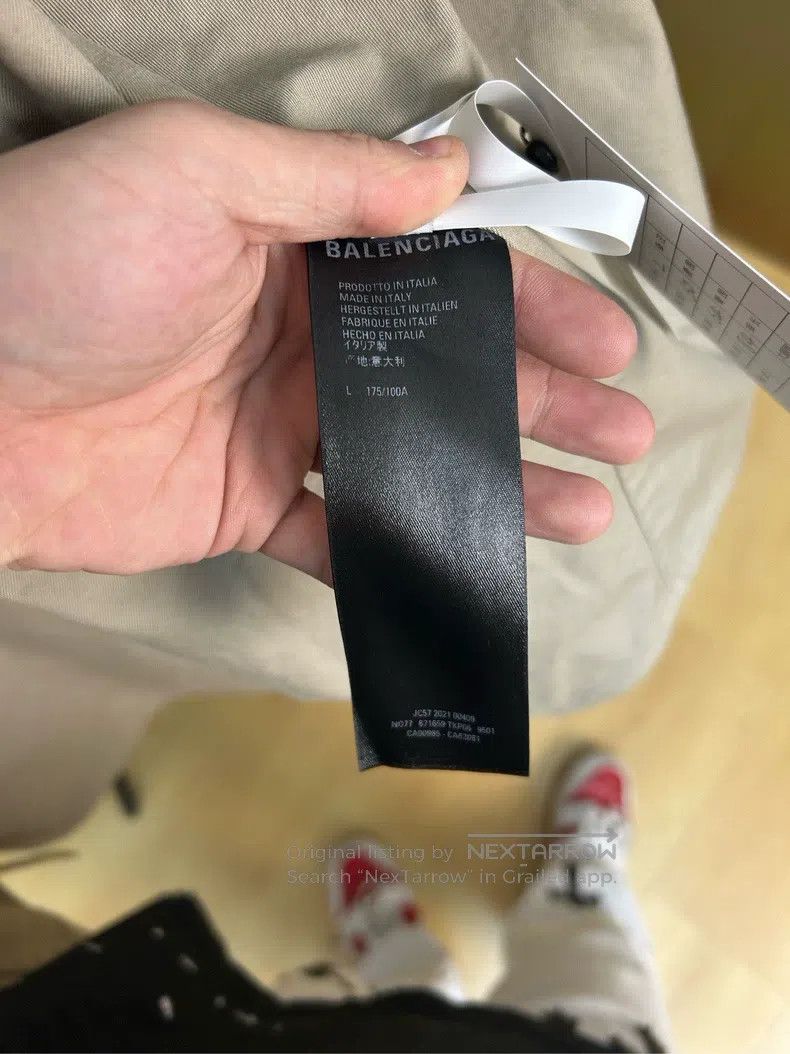 Balenciaga Balenciaga size 37 Khaki Oversized Hooded Shirt-Style Tren Size US L / EU 52-54 / 3 - 4 Thumbnail