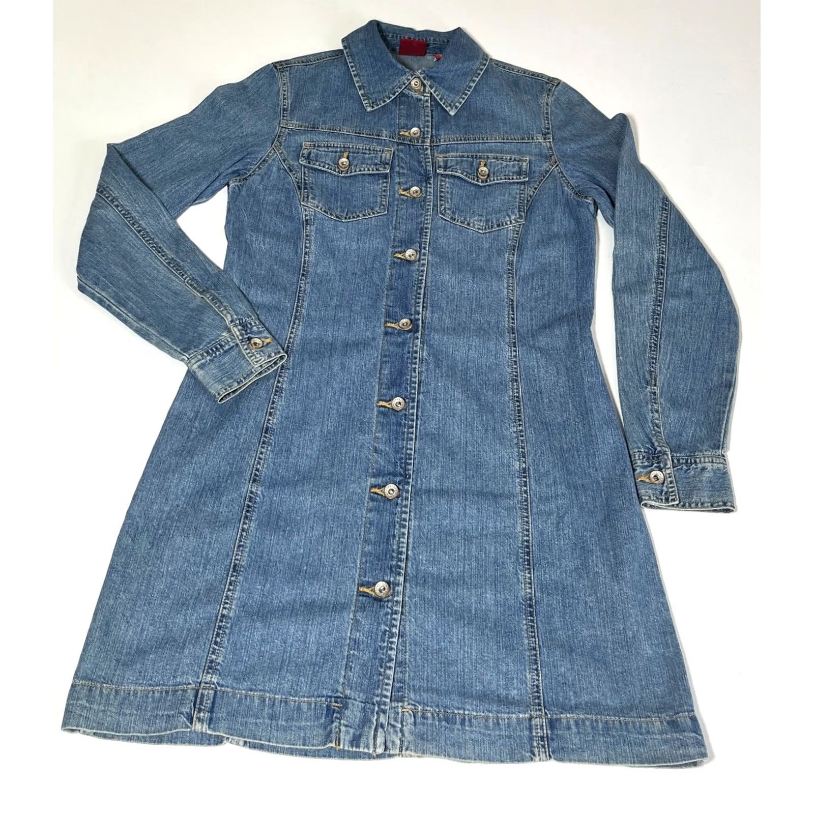 Gap VINTAGE Gap Denim Dress Women's 4 Blue Jeans Short Dress 90s City Style Pockets Womens Size 27" / US 4 / IT 40 - 4 Thumbnail