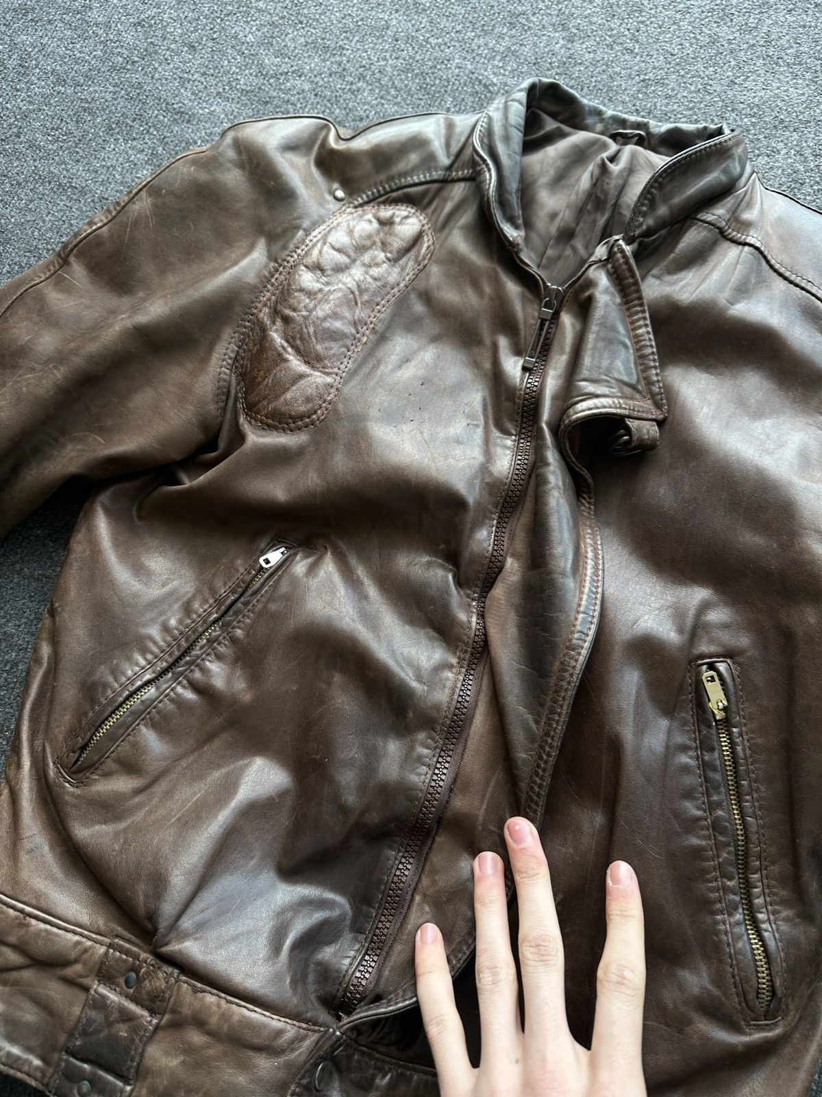 Other 🚨VNTG LEATHER JACKET AVANT GARDE WESTERN BROWN MOTO Size US XS / EU 42 / 0 - 8 Thumbnail