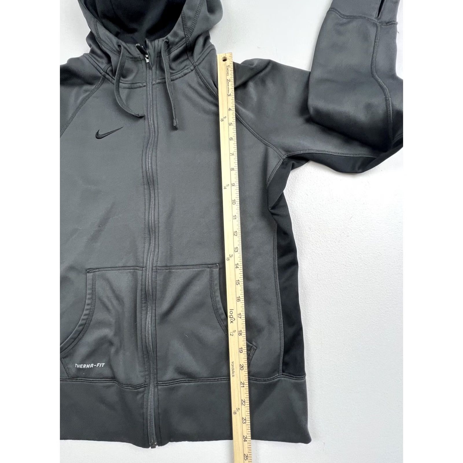 Nike Nike Hoodie Mens Medium Gray Therma-Fit Full Zip Fleece Logo Jacket Size US M / EU 48-50 / 2 - 5 Thumbnail
