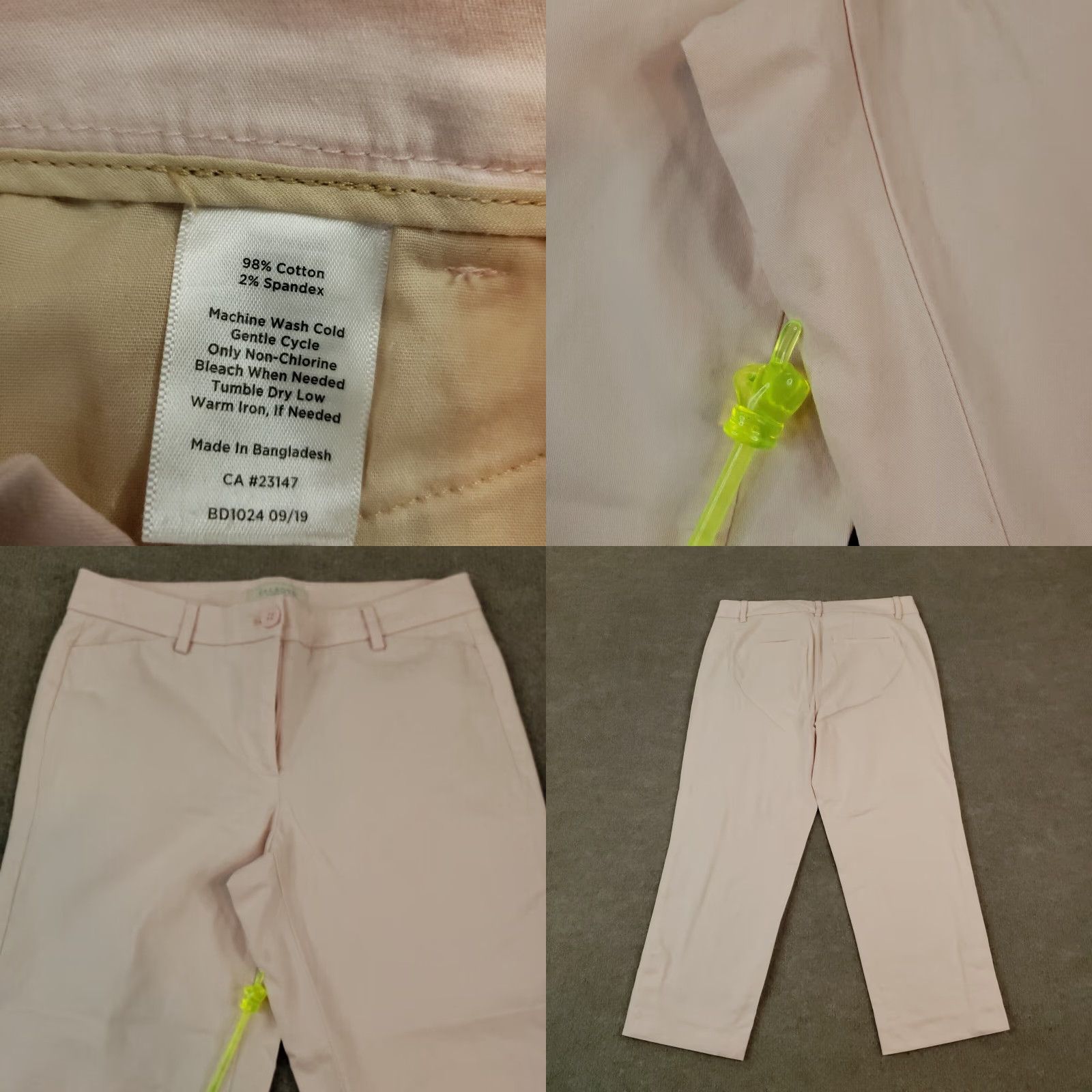 Talbots Talbots Womens Petite Pink Cropped Stretch Pants 2P 28x21 Size 28" / US 6 / IT 42 - 8 Thumbnail