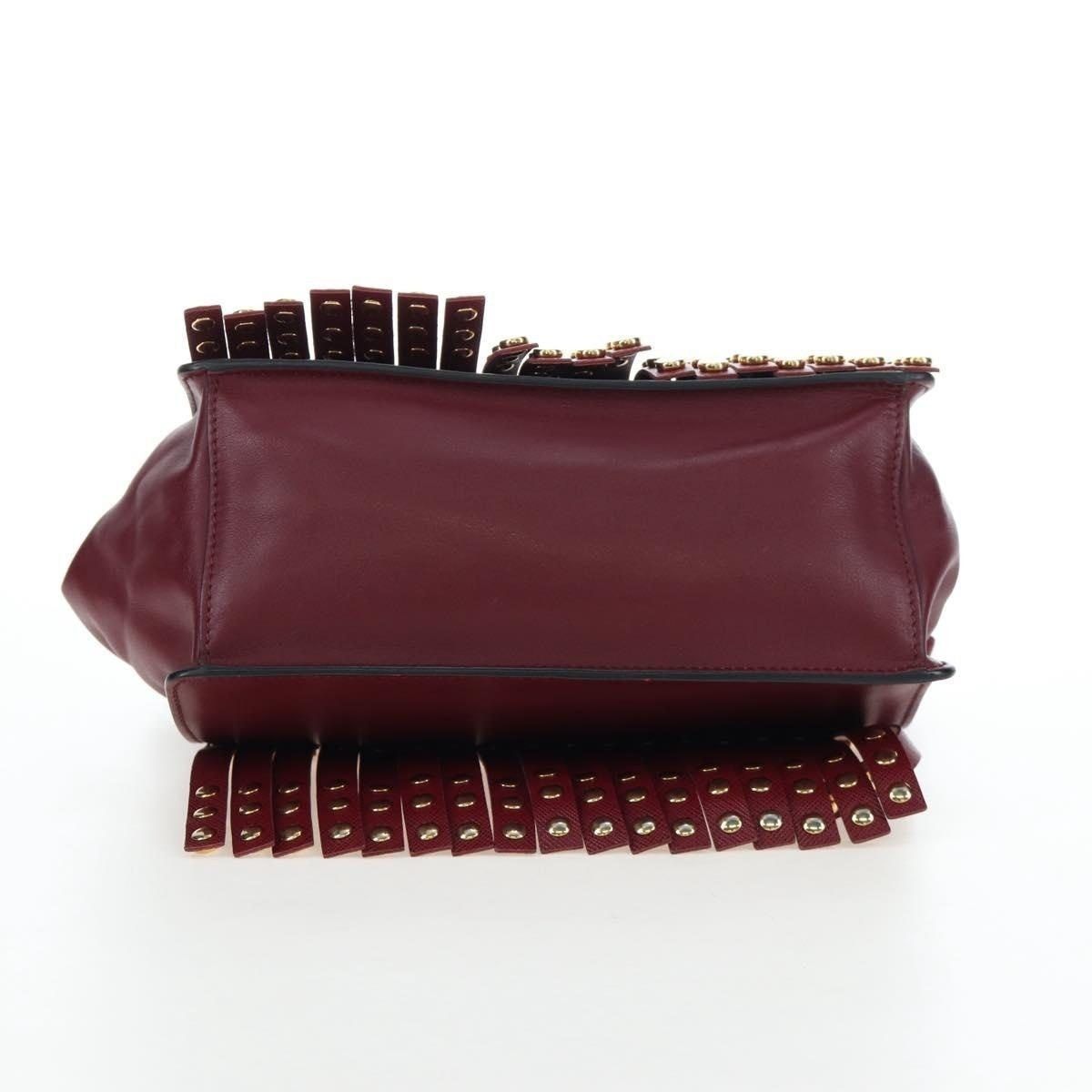 Prada Prada Saffiano Galleria Shoulder Bag Burgundy Size ONE SIZE - 6 Thumbnail