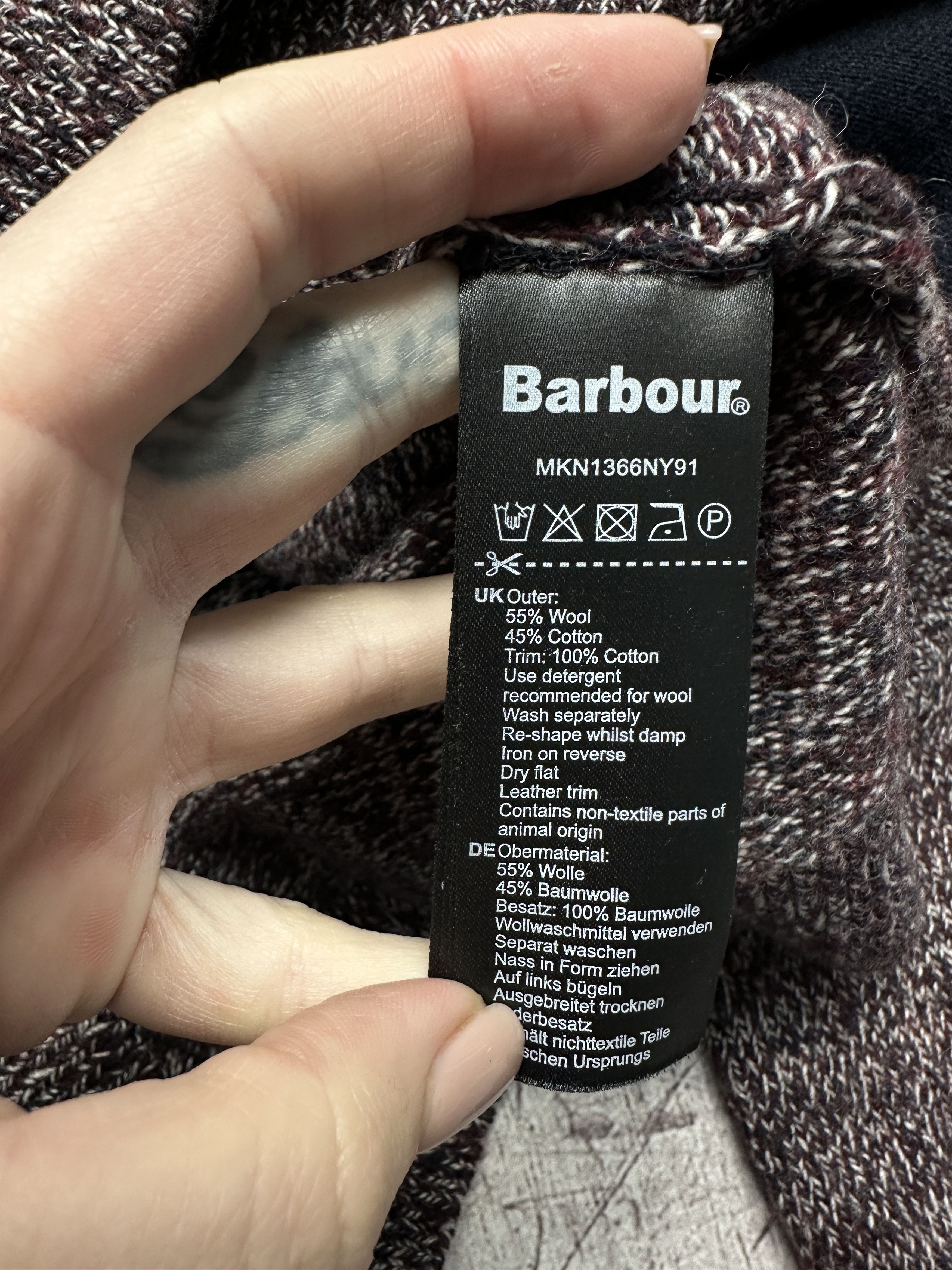Barbour Barbour Mens Full Zip Wool Knit Sweater Size US XL / EU 56 / 4 - 5 Thumbnail