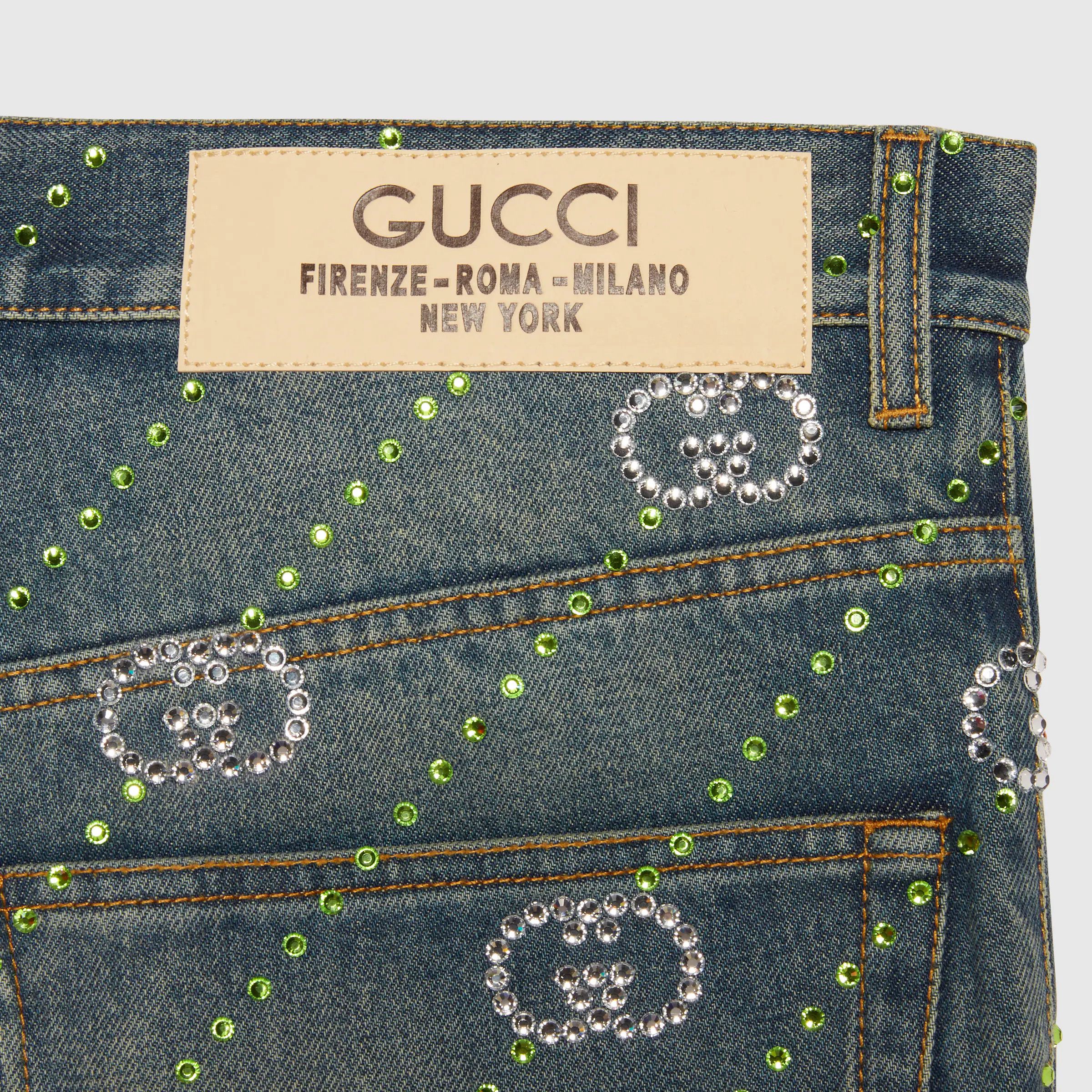 Gucci Crystal Interlocking G Denim Trouser / Jeans Size US 32 / EU 48 - 2 Thumbnail