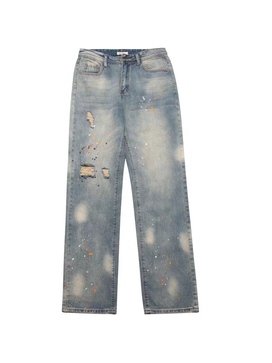 Vintage Street Splash Inked Washed Old Ripped Baggy Jeans Size US 32 / EU 48 - 5 Thumbnail