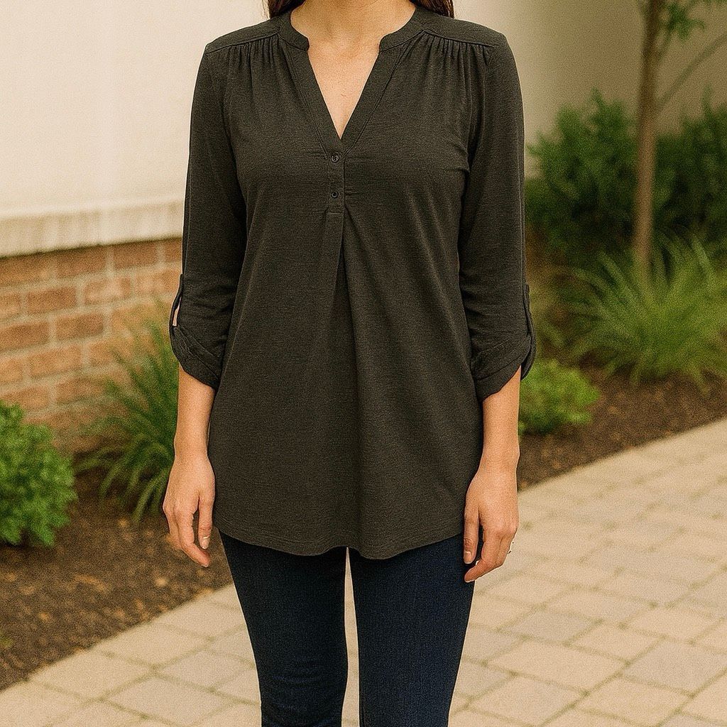 Other Cable & Gauge Women’s Small Gray Long Sleeve Tunic Top | But Size S / US 4 / IT 40 - 2 Thumbnail