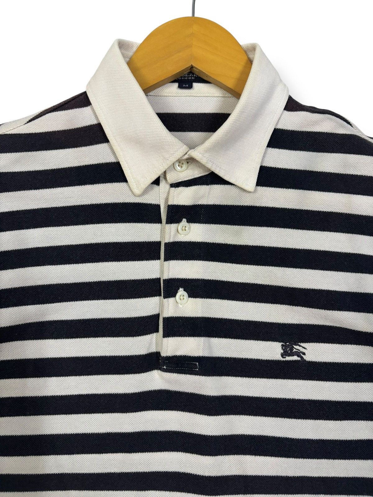 Burberry Vintage Burberry London Small Logo Striped Polo Shirt Size US M / EU 48-50 / 2 - 4 Thumbnail