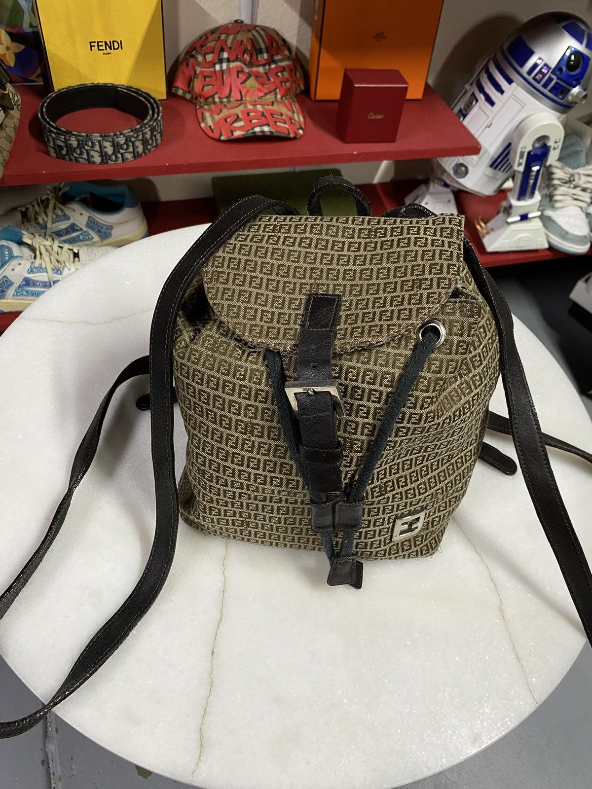 Fendi Fendi FF Monogram Backpack Canvas Leather Small Bag Vtg Size ONE SIZE - 7 Thumbnail