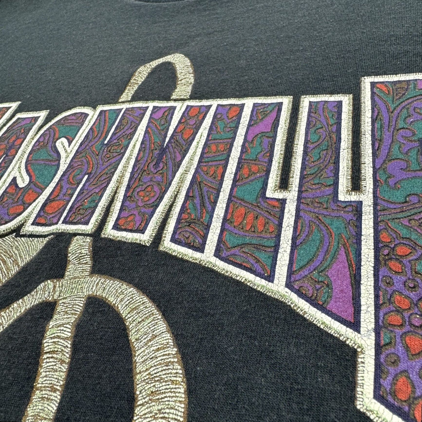 Fruit Of The Loom VINTAGE Nashville Tennessee Shirt Adult Large Black 90s Music USA Fruit of the Loom T-Shirt Mens Size US L / EU 52-54 / 3 - 3 Thumbnail