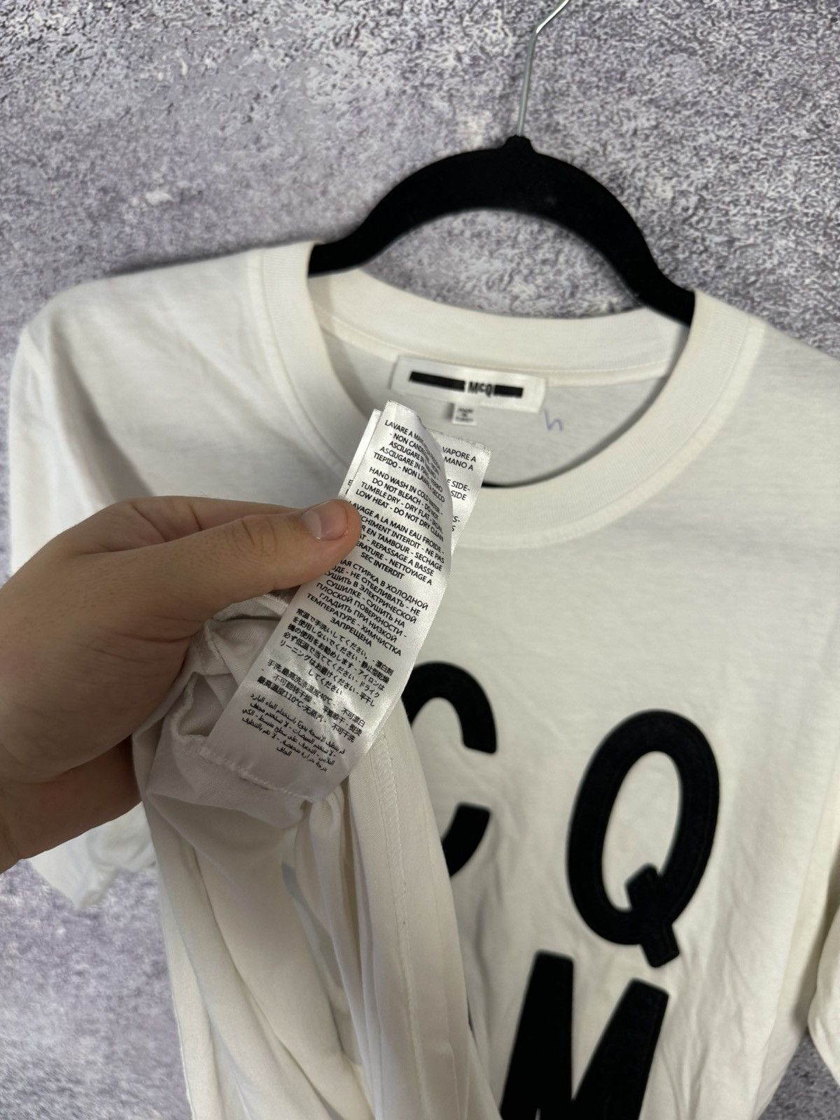 Alexander McQueen × MCQ McQ Alexander McQueen Big Mirror Logo White T-Shirt Large Size US L / EU 52-54 / 3 - 14 Thumbnail