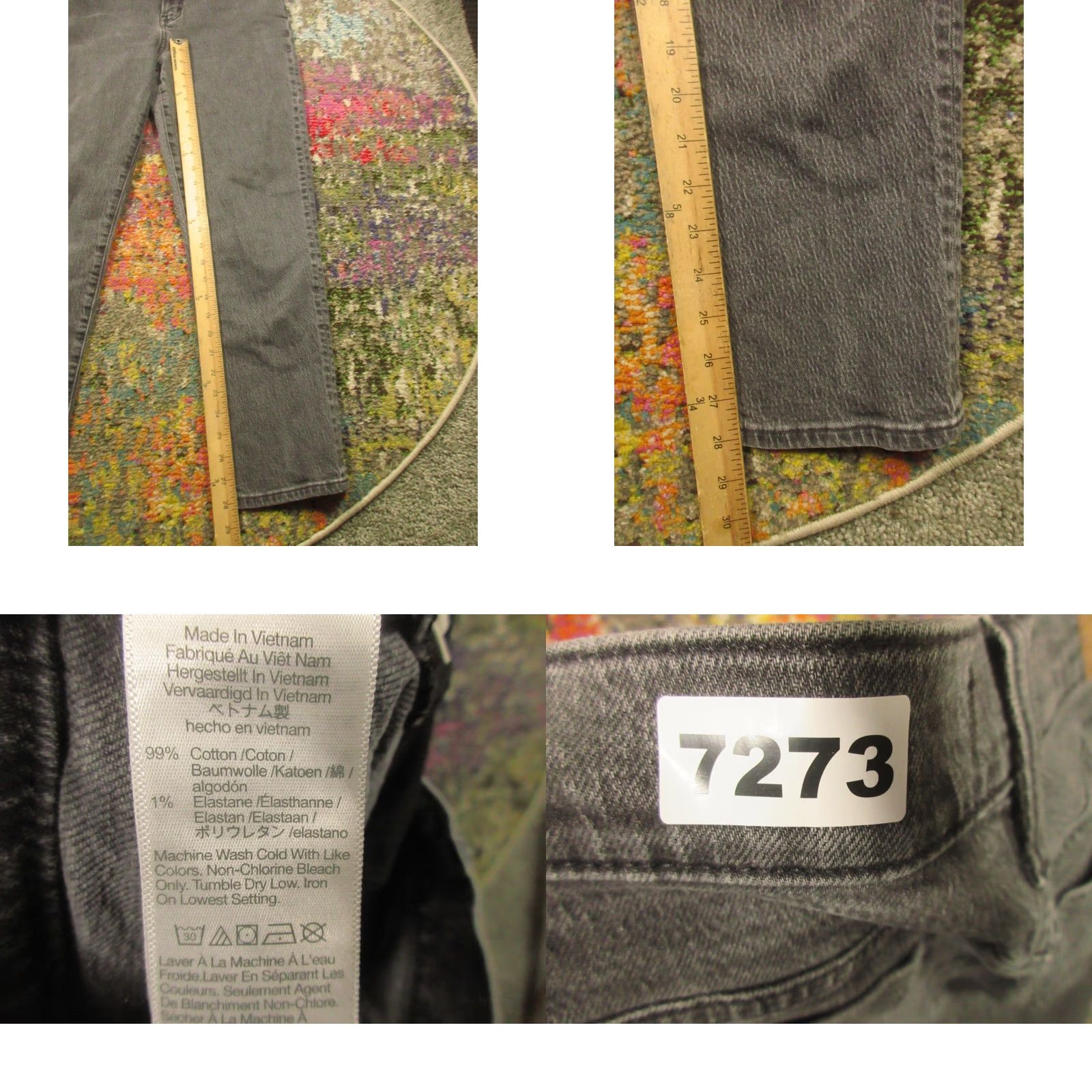 Madewell Madewell Jeans Womens 29x28 Black Stretch Den im High Rise Tapered Distressed Pockets Relaxed Regular Size Type: Regular Women Size 26" / US 2 / IT 38 - 8 Thumbnail