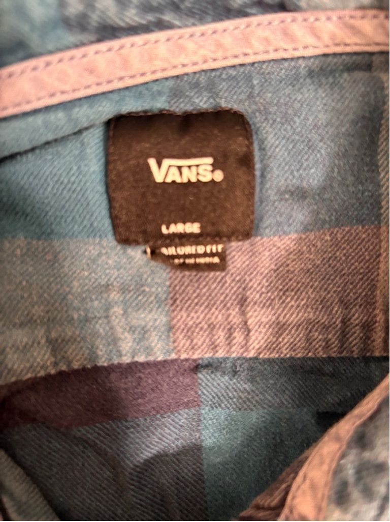 Vans Men's Vans Flannel Shirt Size L Blue Gray Plaid Size US L / EU 52-54 / 3 - 8 Thumbnail