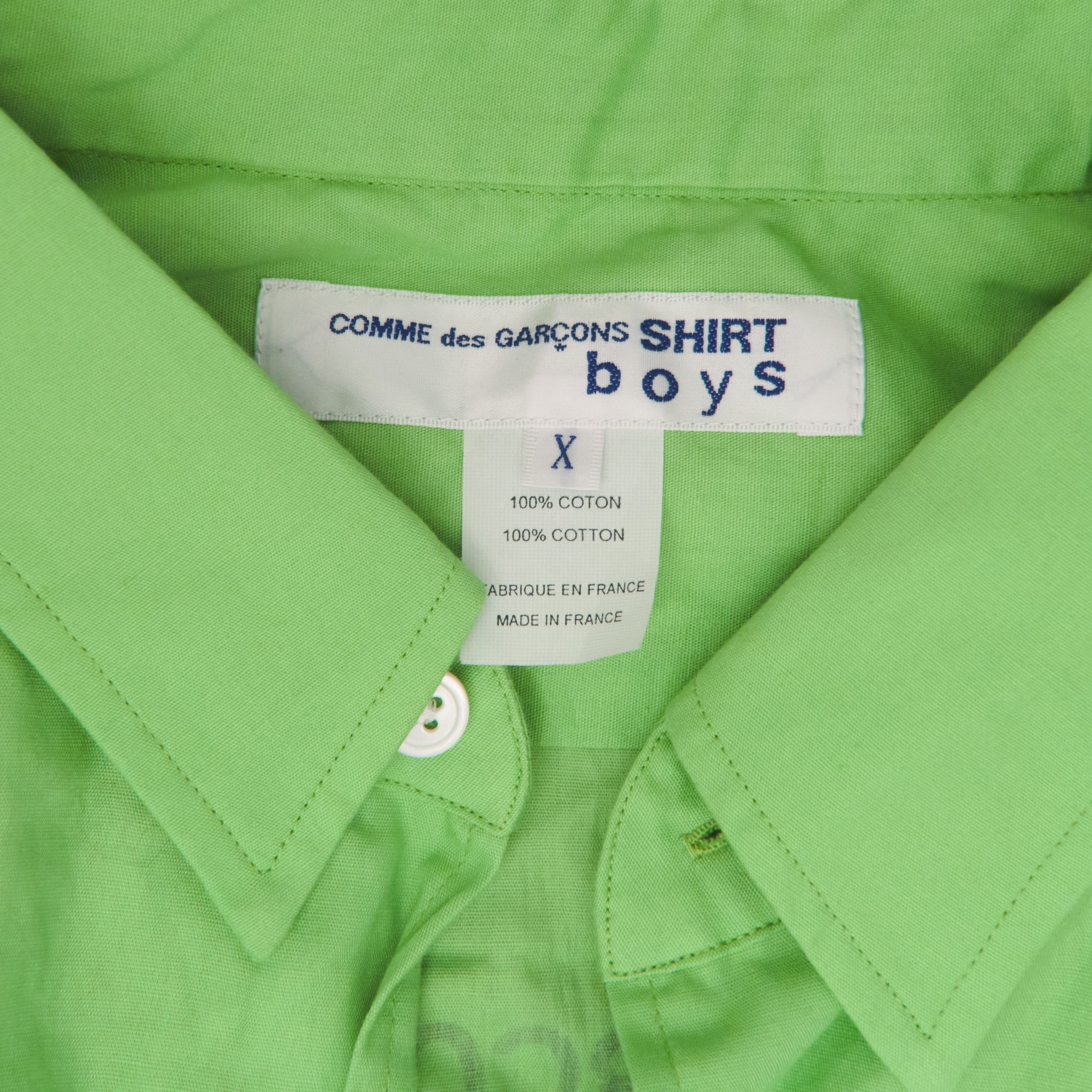 Comme des Garcons SHIRT *BNWT* COMME des GARÇONS SHIRT BOYS Green Logo Button Shirt Size US L / EU 52-54 / 3 - 6 Thumbnail