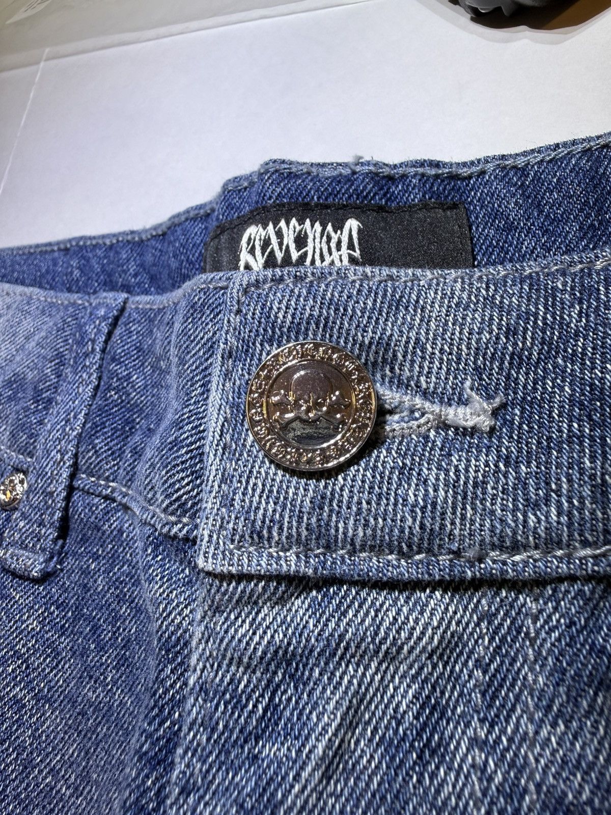 Revenge Revenge ARANEAE DENIM SHORTS VINTAGE INDIGO LARGE (32) Size US 32 / EU 48 - 5 Thumbnail