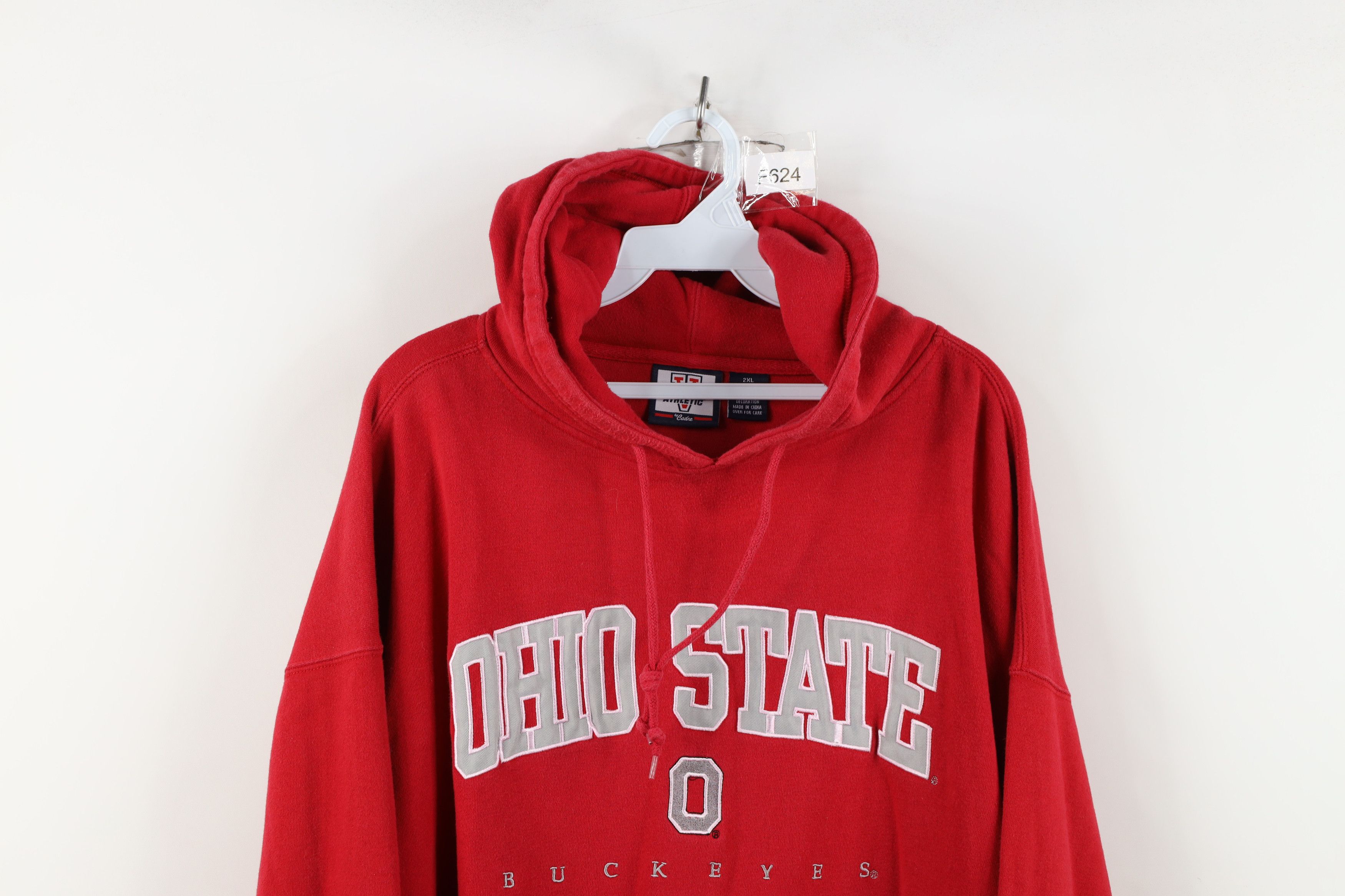 Vintage Vintage 90s Ohio State University Hoodie Sweatshirt Red Size US XXL / EU 58 / 5 - 2 Thumbnail