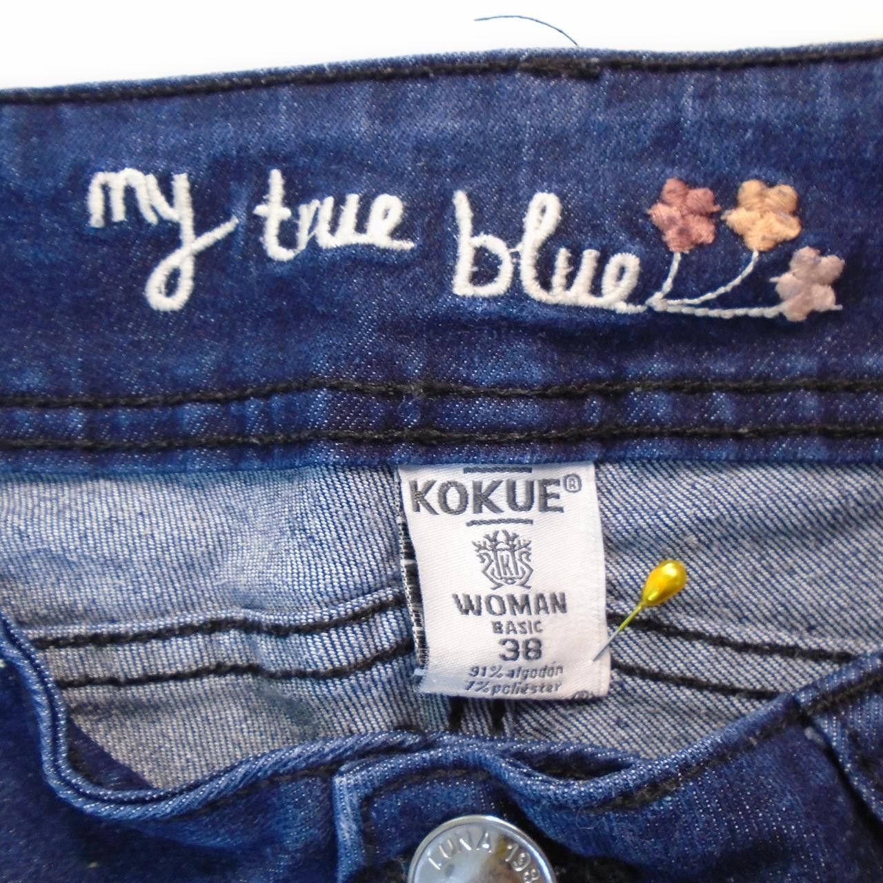 Vintage Women's Jeans Kokue. Dark blue. M. Used. Good Size 28" / US 6 / IT 42 - 3 Thumbnail