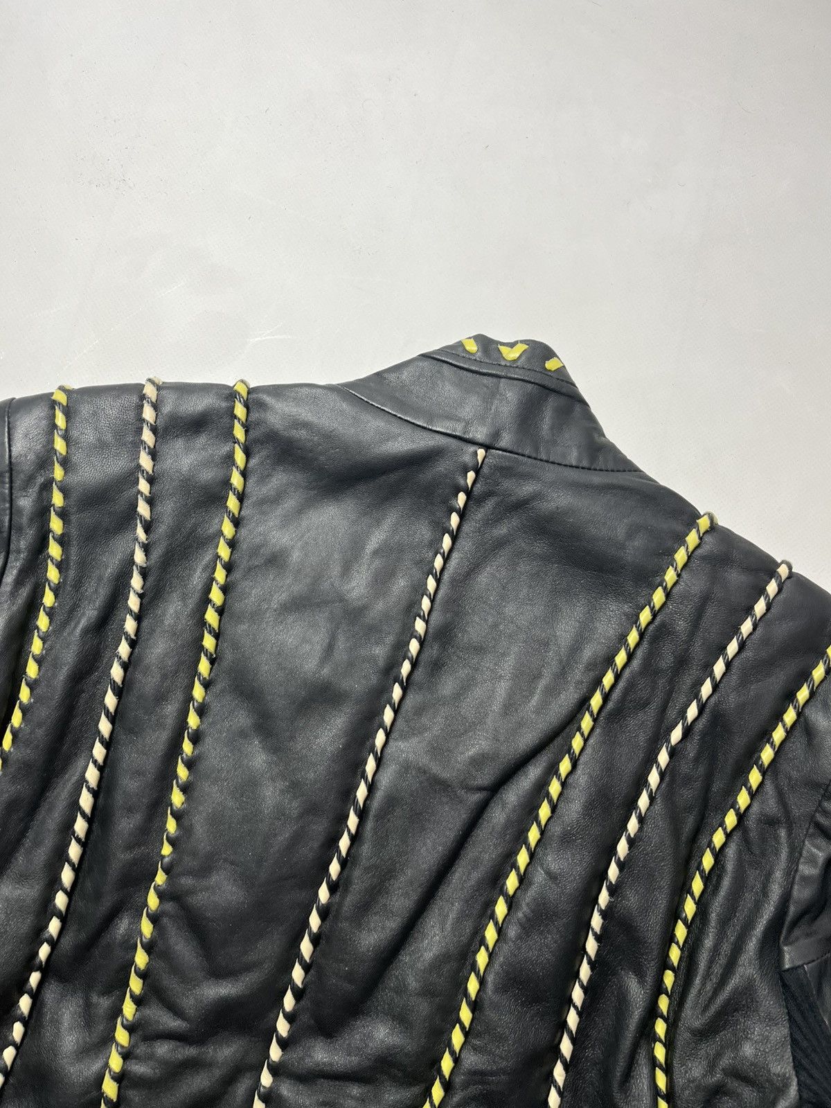 Roberto Cavalli × Vintage Roberto Cavalli Class vintage Leather jacket Size L / US 10 / IT 46 - 17 Thumbnail