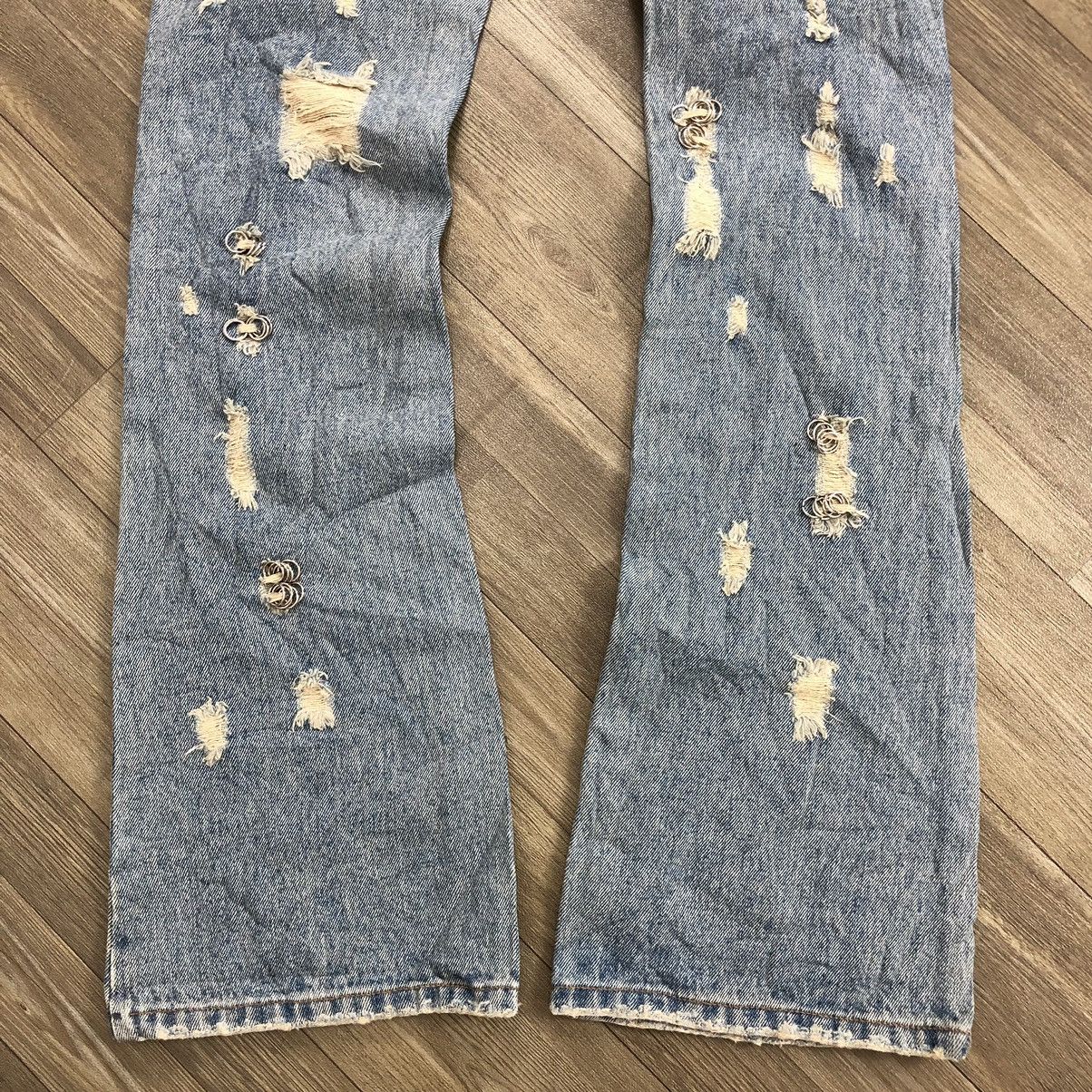 If Six Was Nine 2000s Ingni Distressed Studded Lgb Bootcut Flared Jeans Y2K Size US 28 / EU 44 - 12 Thumbnail