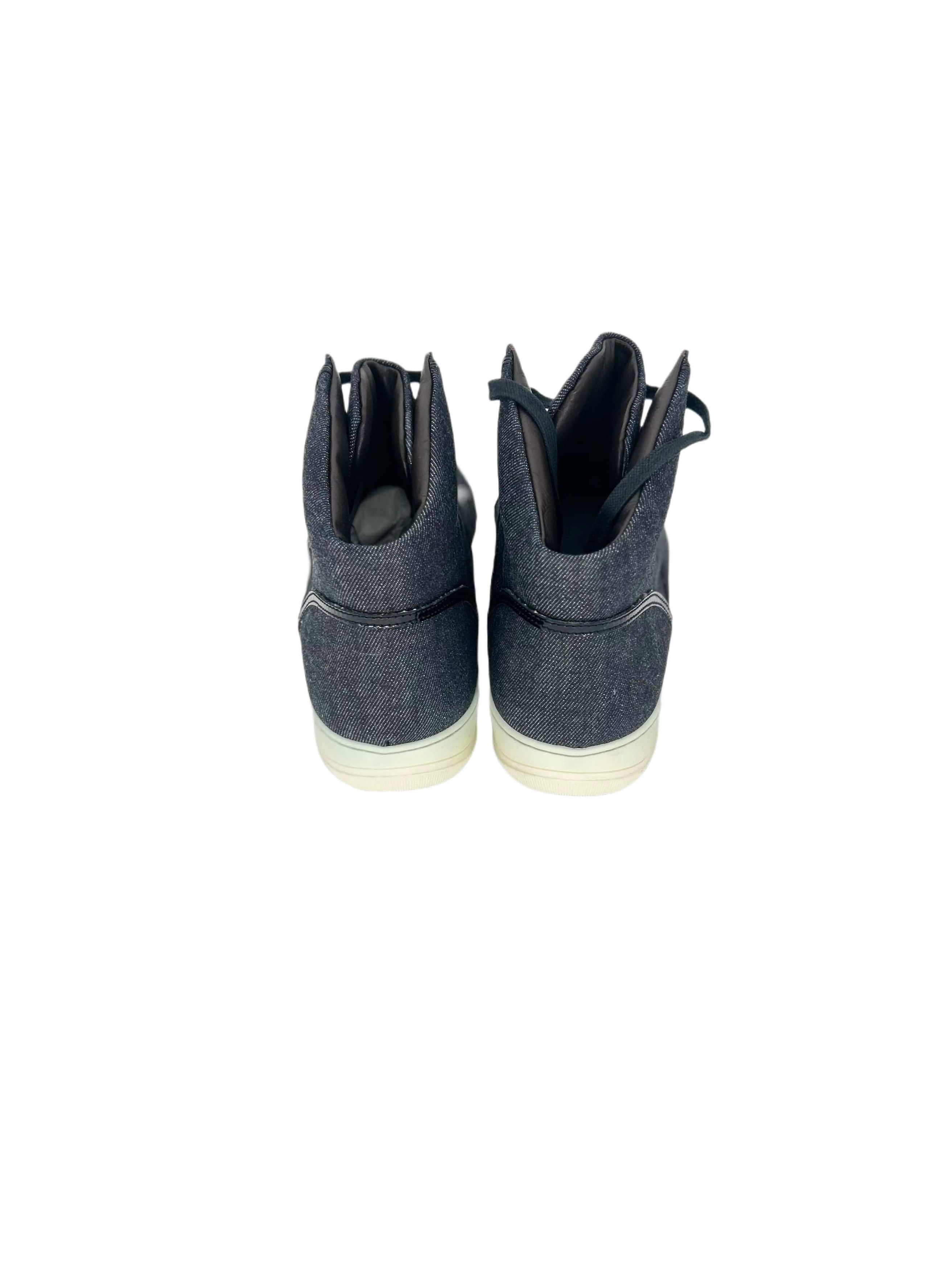 Lanvin Lanvin Denim Blue Hi Top Sneaker With Patent Leather Details Size US 11 / EU 44 - 5 Thumbnail