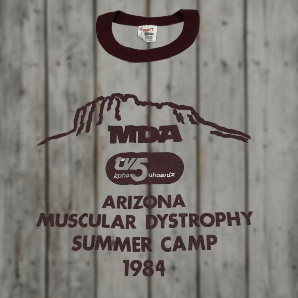 Vintage VINTAGE 1984 Arizona Muscular Dystrophy Summer Camp T-Shirt XL White Men Shirt Size US XL / EU 56 / 4 - 1 Thumbnail
