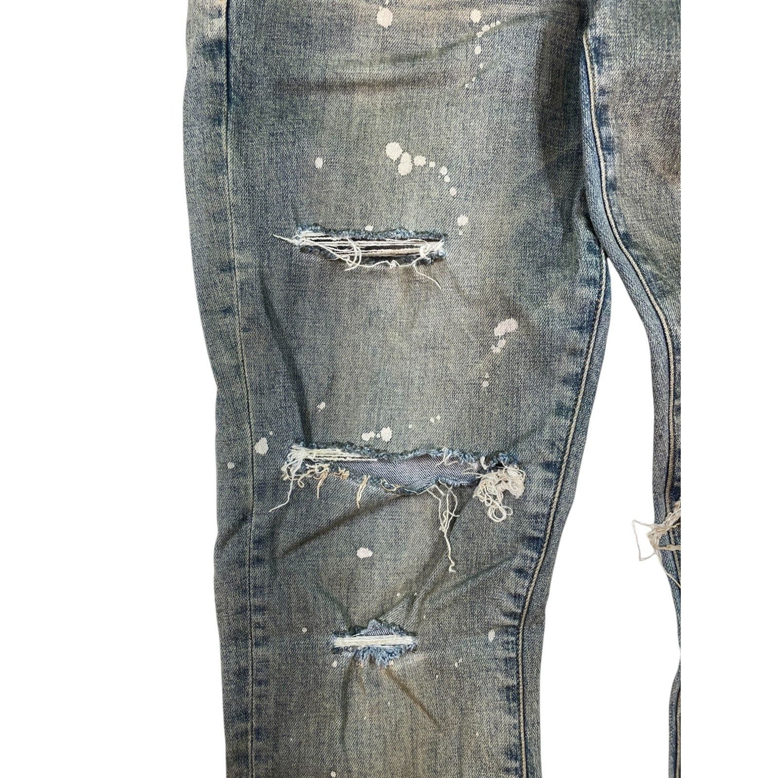 Purple Brand Purple Brand Vintage Wash Splatter Ripped Jeans Size US 32 / EU 48 - 4 Thumbnail